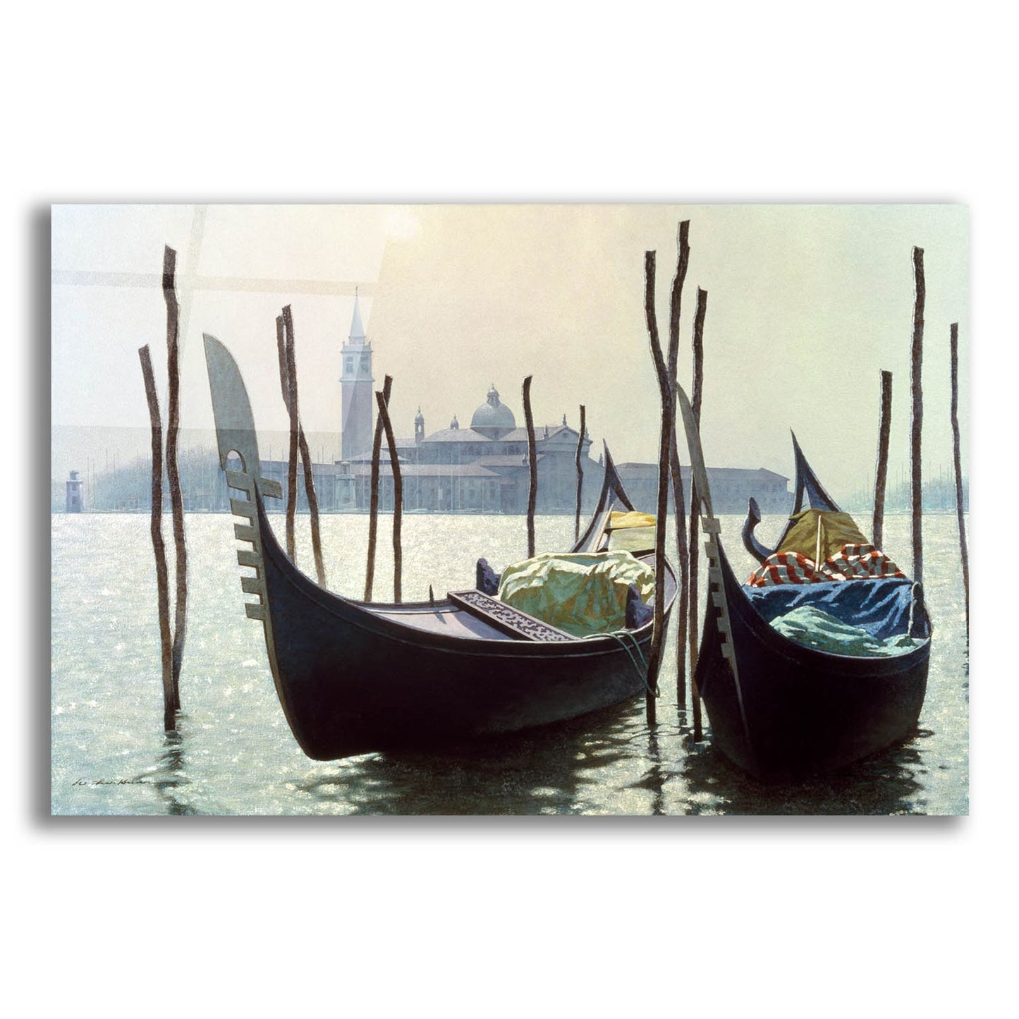 Epic Art 'Gondolas, Venice' by Zhen-Huan Lu, Acrylic Glass Wall Art