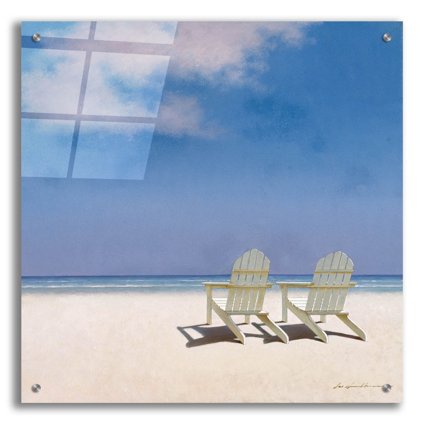 Epic Art 'Beach Chairs' by Zhen-Huan Lu, Acrylic Glass Wall Art