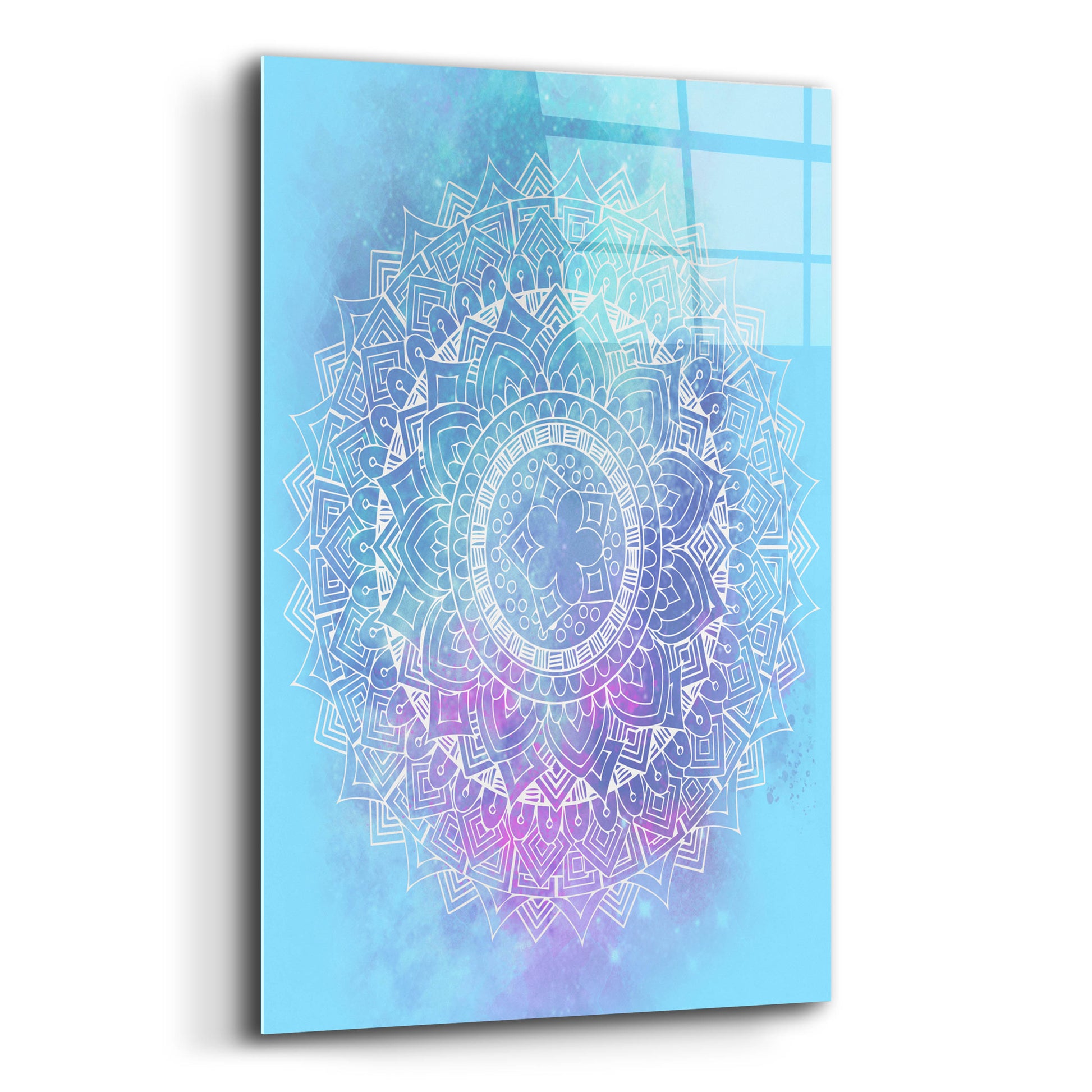 Epic Art 'Blue Mandala' by Sabrina Balbuena, Acrylic Glass Wall Art,12x16