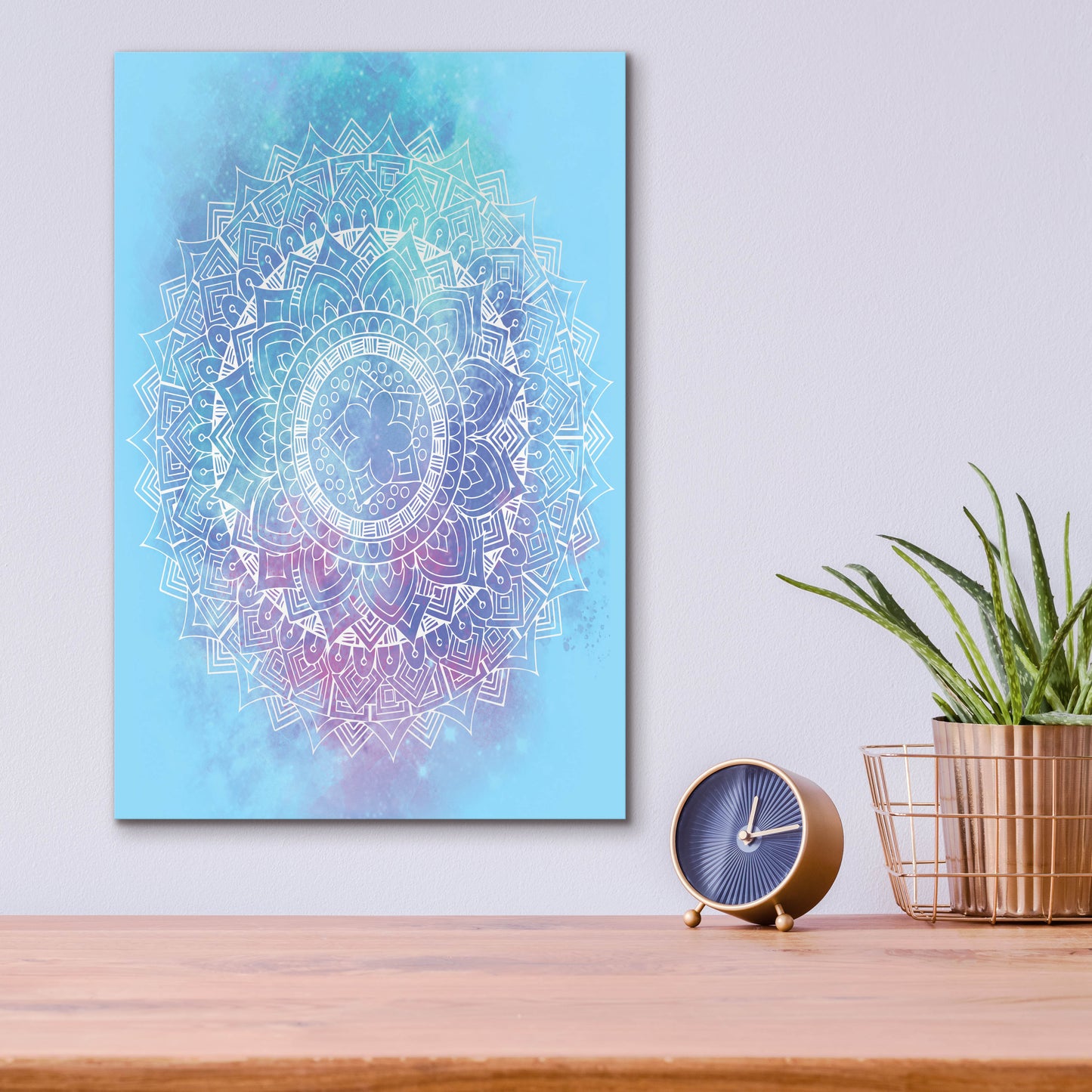 Epic Art 'Blue Mandala' by Sabrina Balbuena, Acrylic Glass Wall Art,12x16