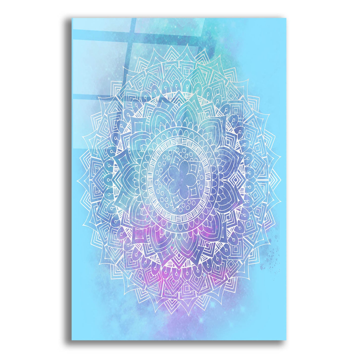 Epic Art 'Blue Mandala' by Sabrina Balbuena, Acrylic Glass Wall Art,12x16