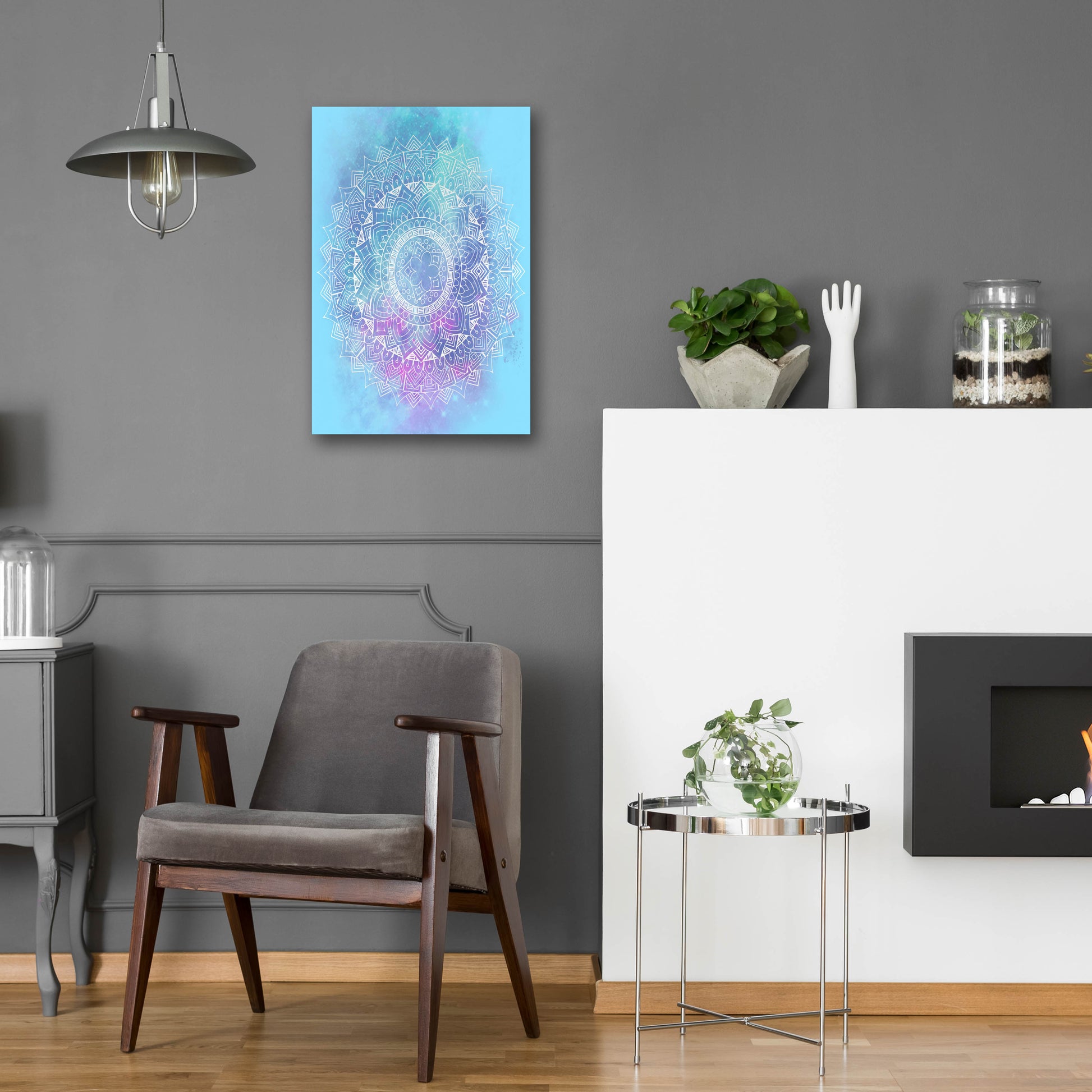 Epic Art 'Blue Mandala' by Sabrina Balbuena, Acrylic Glass Wall Art,16x24