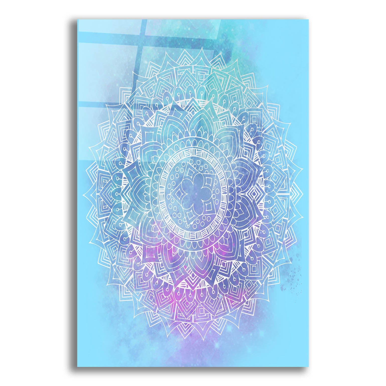 Epic Art 'Blue Mandala' by Sabrina Balbuena, Acrylic Glass Wall Art,16x24