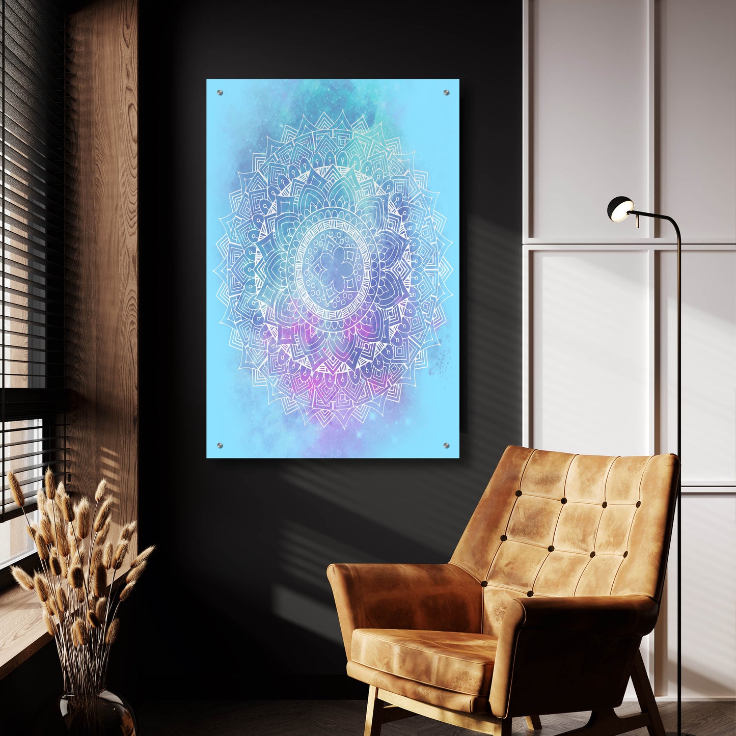 Epic Art 'Blue Mandala' by Sabrina Balbuena, Acrylic Glass Wall Art,24x36