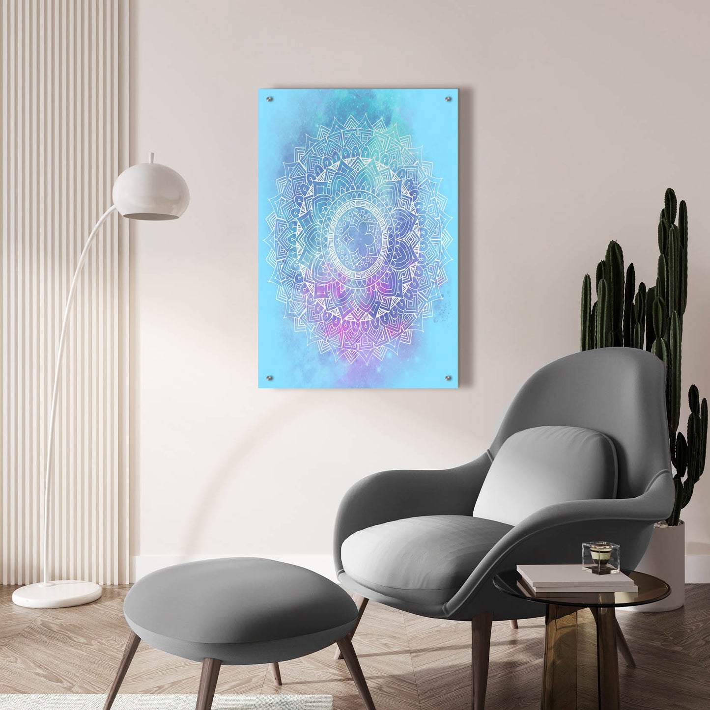 Epic Art 'Blue Mandala' by Sabrina Balbuena, Acrylic Glass Wall Art,24x36