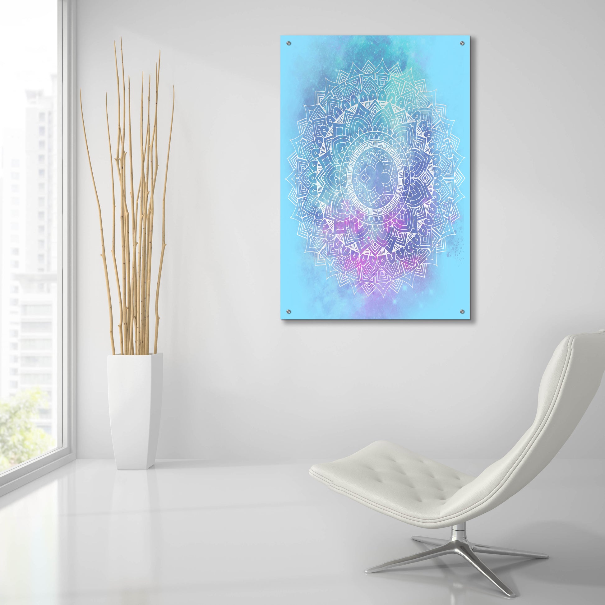 Epic Art 'Blue Mandala' by Sabrina Balbuena, Acrylic Glass Wall Art,24x36