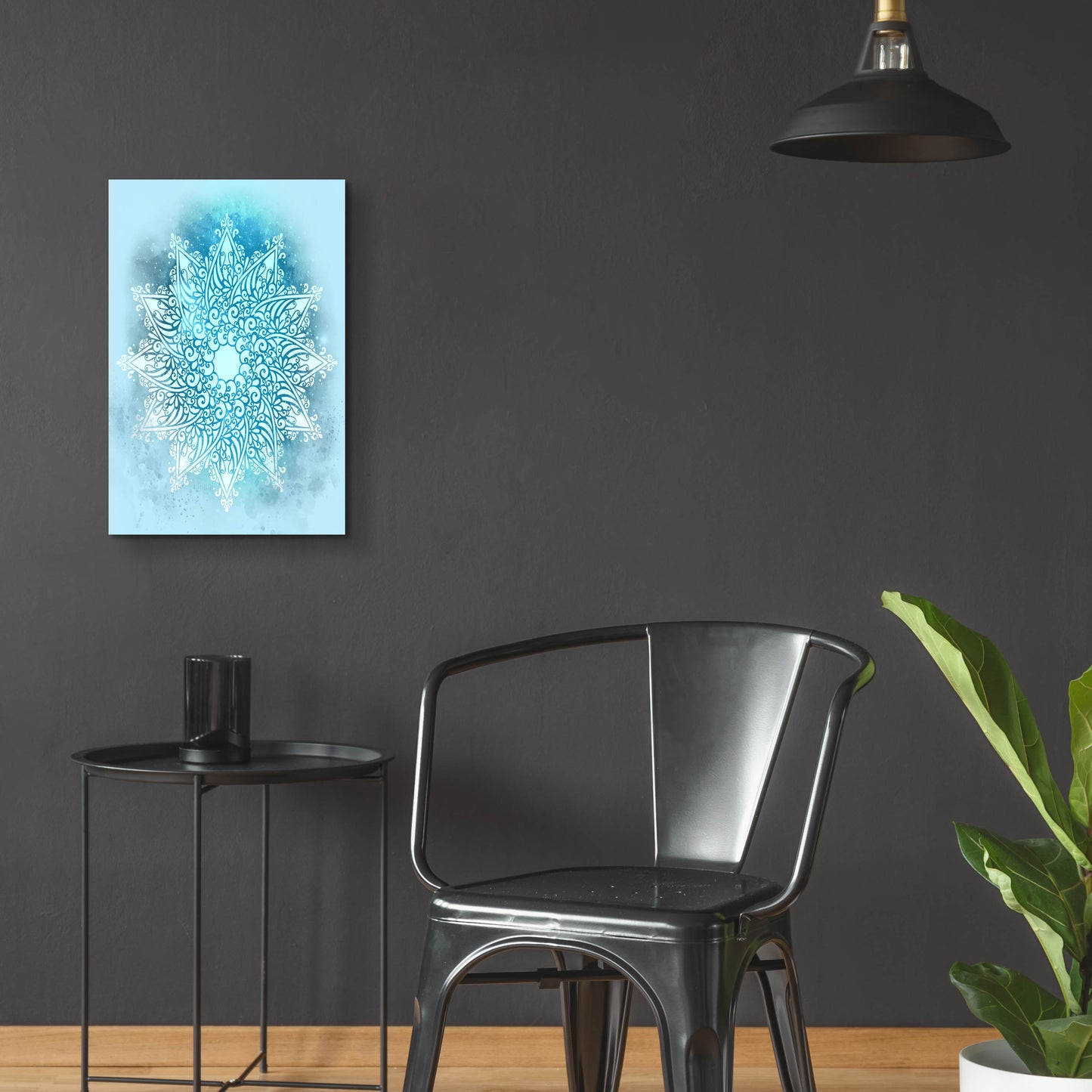 Epic Art 'Blue Mandala Stars' by Sabrina Balbuena, Acrylic Glass Wall Art,16x24