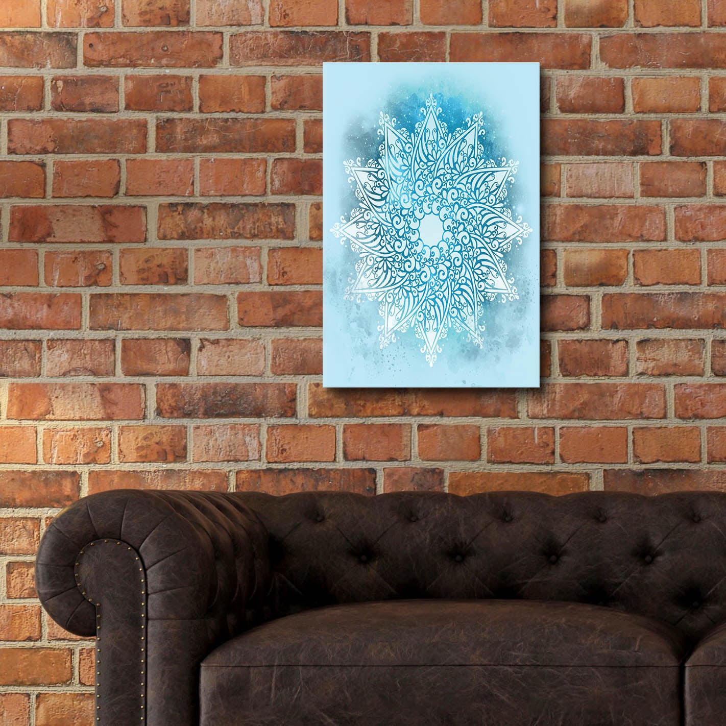 Epic Art 'Blue Mandala Stars' by Sabrina Balbuena, Acrylic Glass Wall Art,16x24