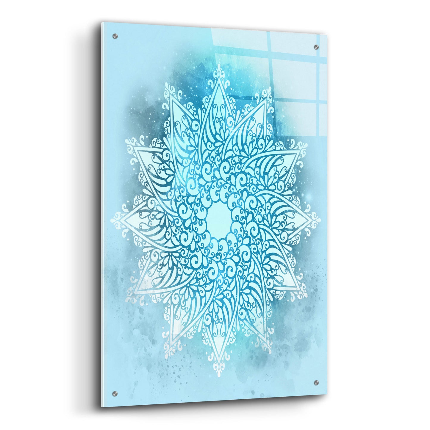 Epic Art 'Blue Mandala Stars' by Sabrina Balbuena, Acrylic Glass Wall Art,24x36