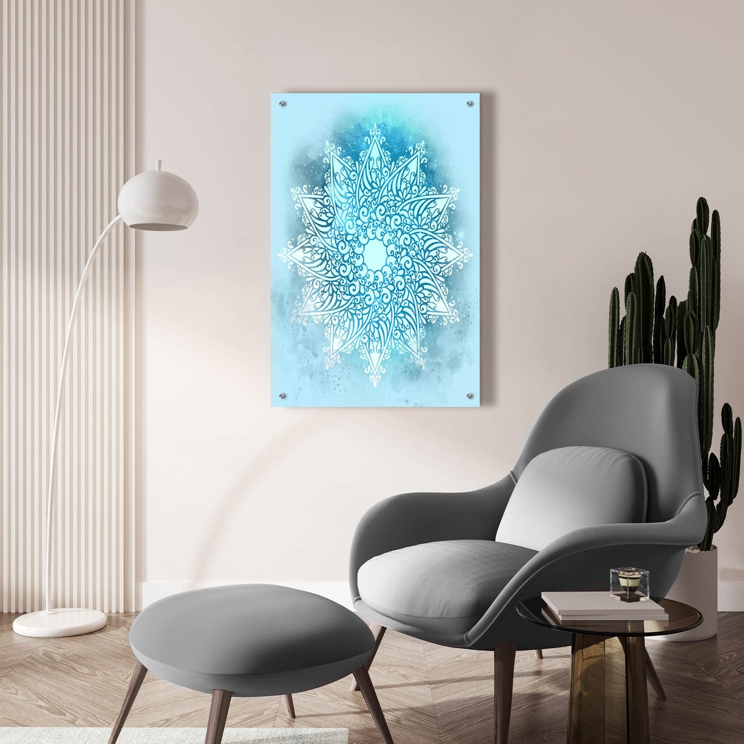 Epic Art 'Blue Mandala Stars' by Sabrina Balbuena, Acrylic Glass Wall Art,24x36