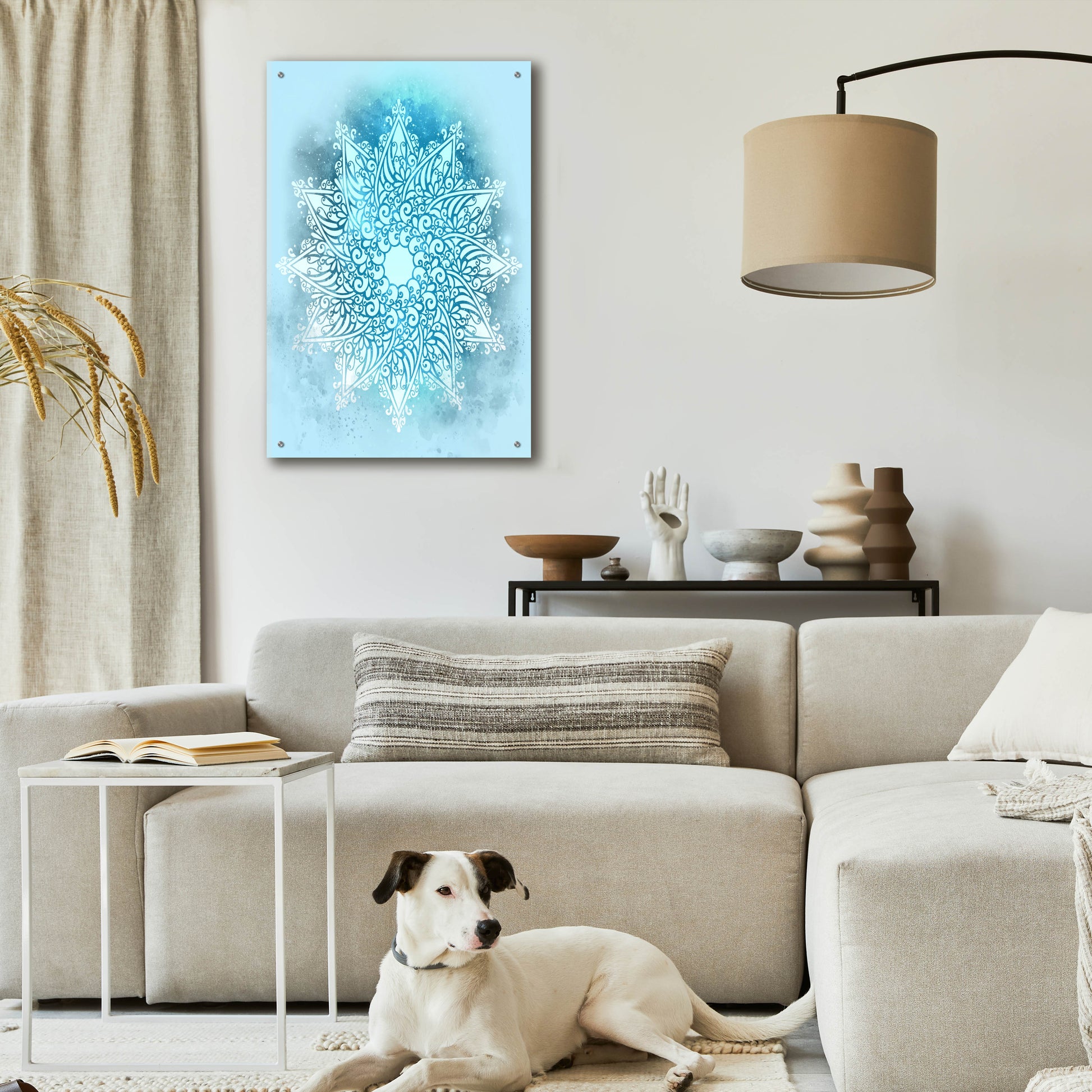 Epic Art 'Blue Mandala Stars' by Sabrina Balbuena, Acrylic Glass Wall Art,24x36