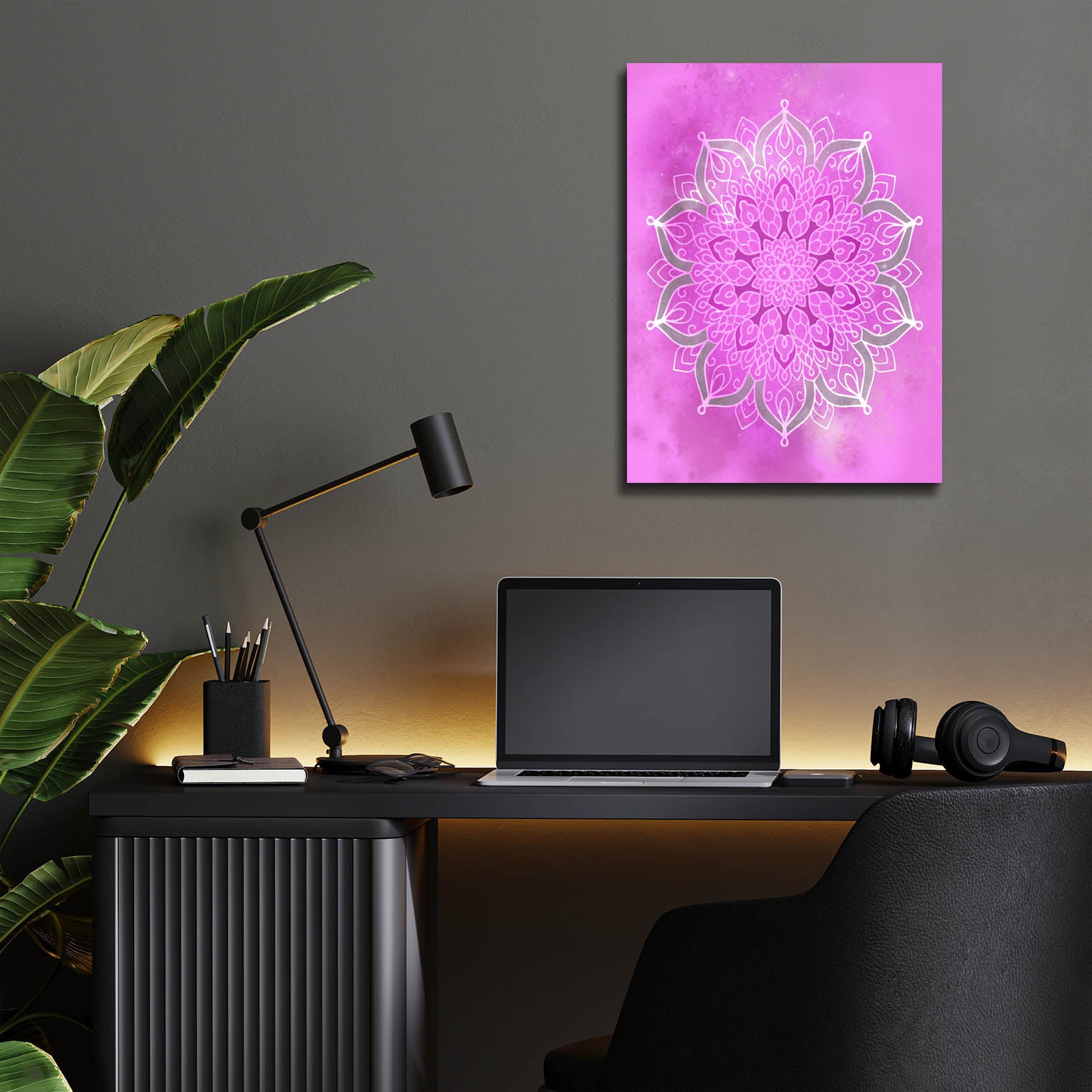 Epic Art 'Purple Mandala Stars' by Sabrina Balbuena, Acrylic Glass Wall Art,12x16