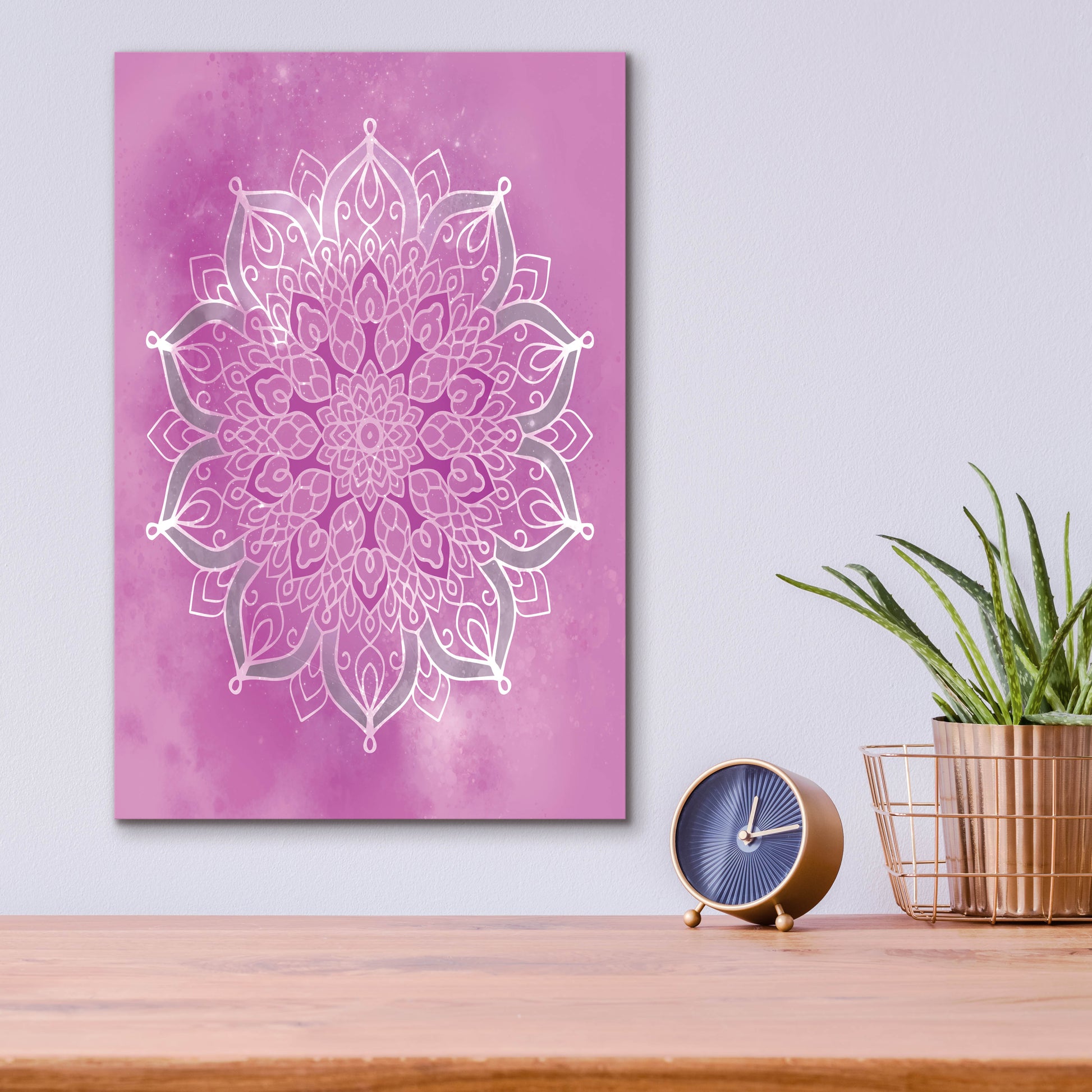 Epic Art 'Purple Mandala Stars' by Sabrina Balbuena, Acrylic Glass Wall Art,12x16