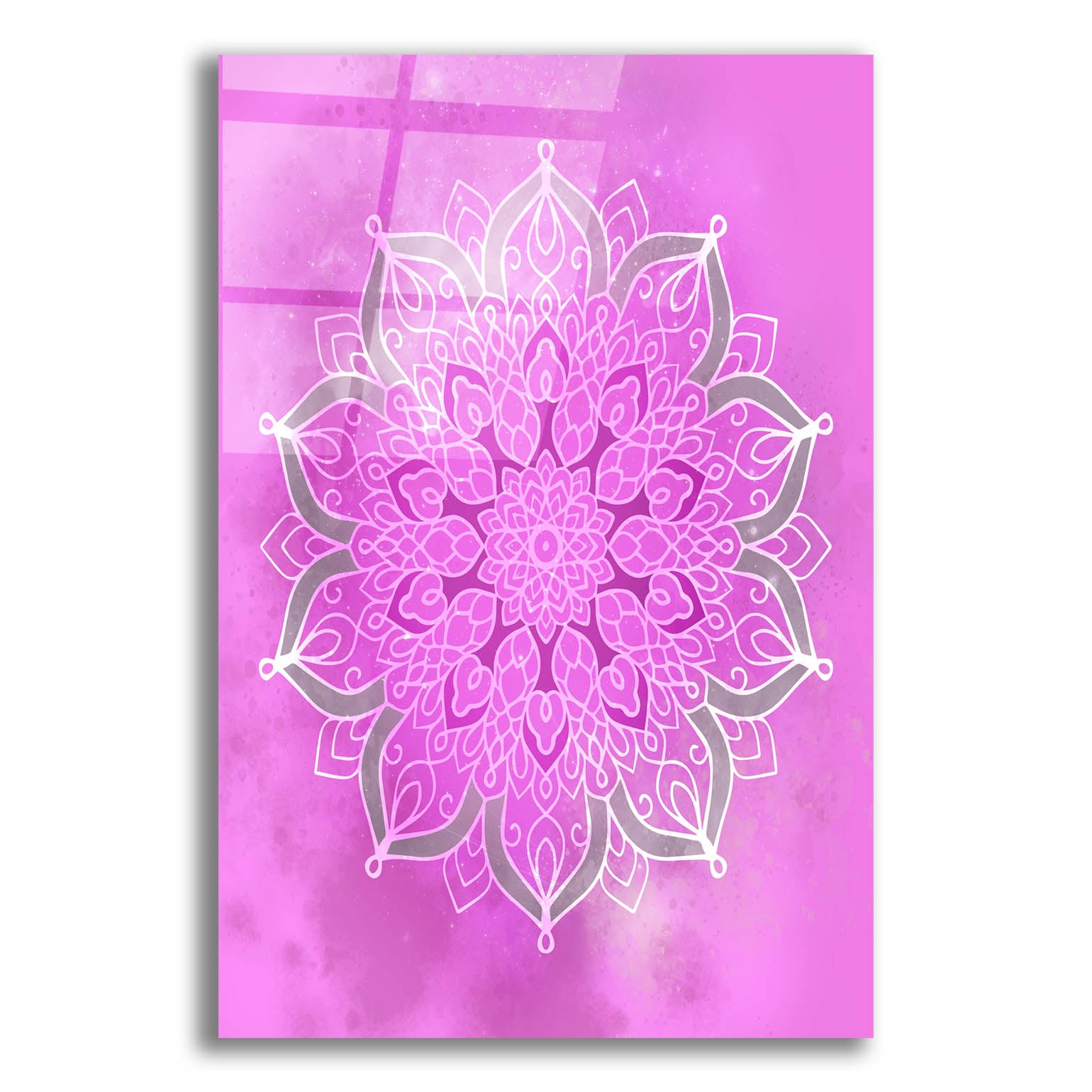 Epic Art 'Purple Mandala Stars' by Sabrina Balbuena, Acrylic Glass Wall Art,12x16