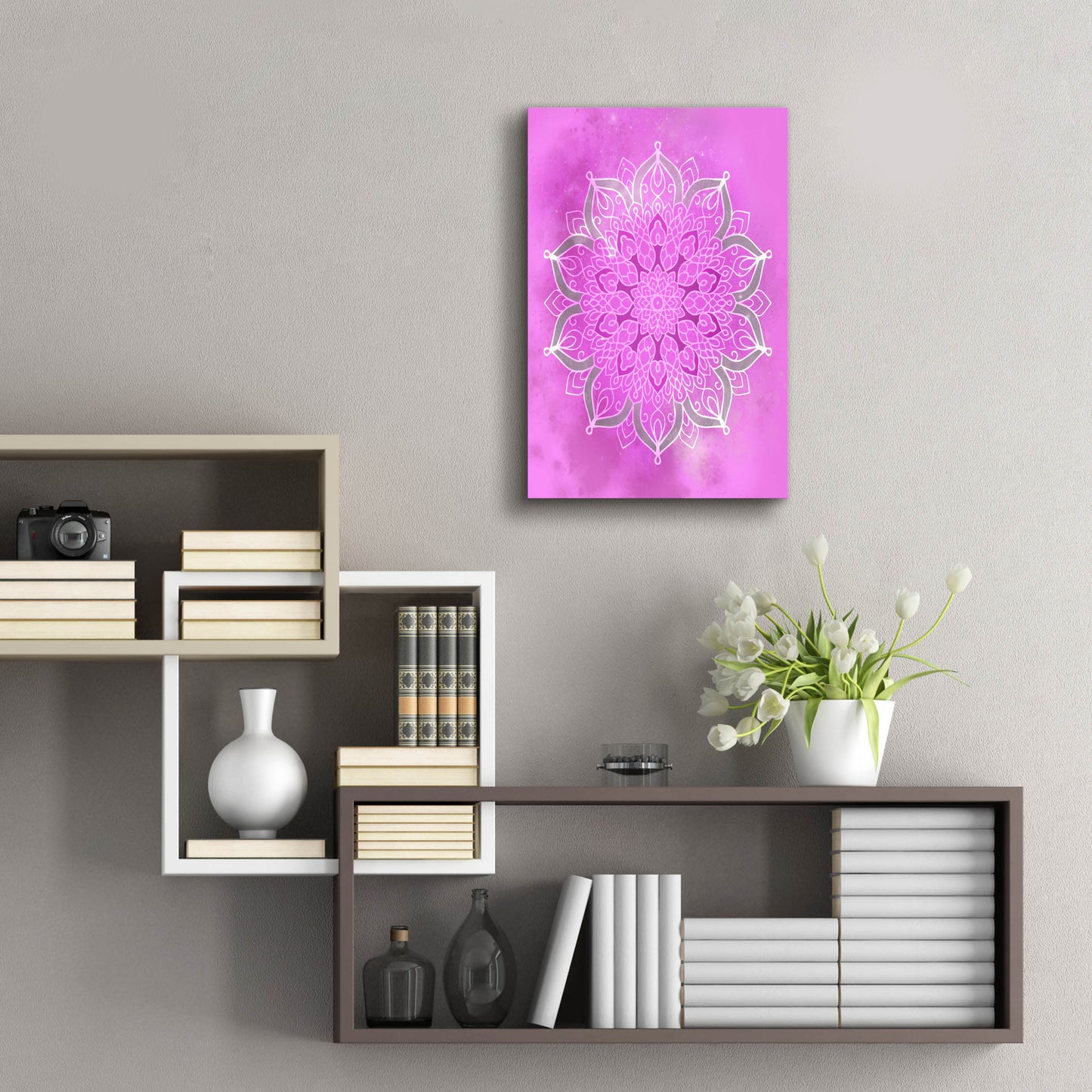 Epic Art 'Purple Mandala Stars' by Sabrina Balbuena, Acrylic Glass Wall Art,16x24