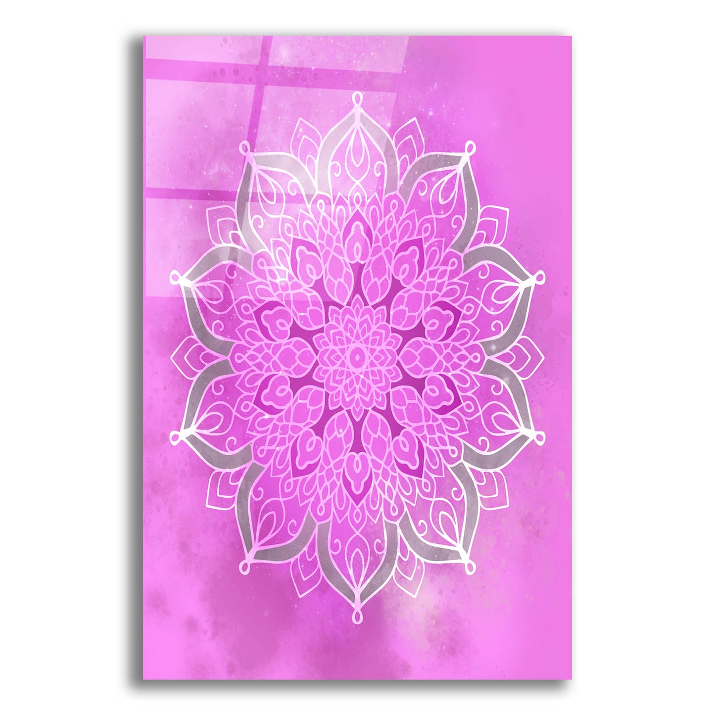 Epic Art 'Purple Mandala Stars' by Sabrina Balbuena, Acrylic Glass Wall Art,16x24