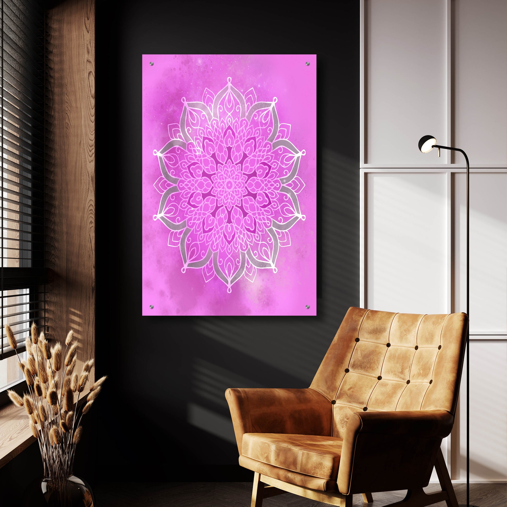 Epic Art 'Purple Mandala Stars' by Sabrina Balbuena, Acrylic Glass Wall Art,24x36