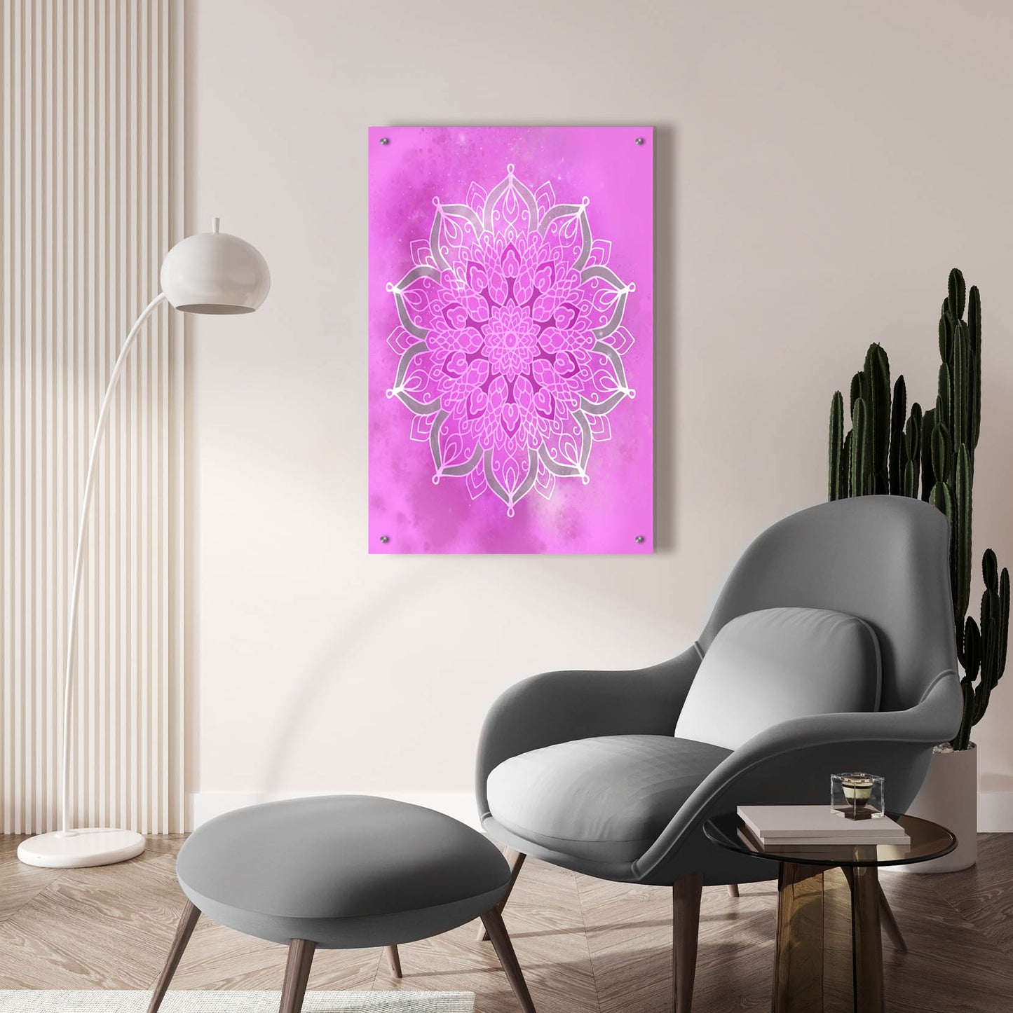 Epic Art 'Purple Mandala Stars' by Sabrina Balbuena, Acrylic Glass Wall Art,24x36