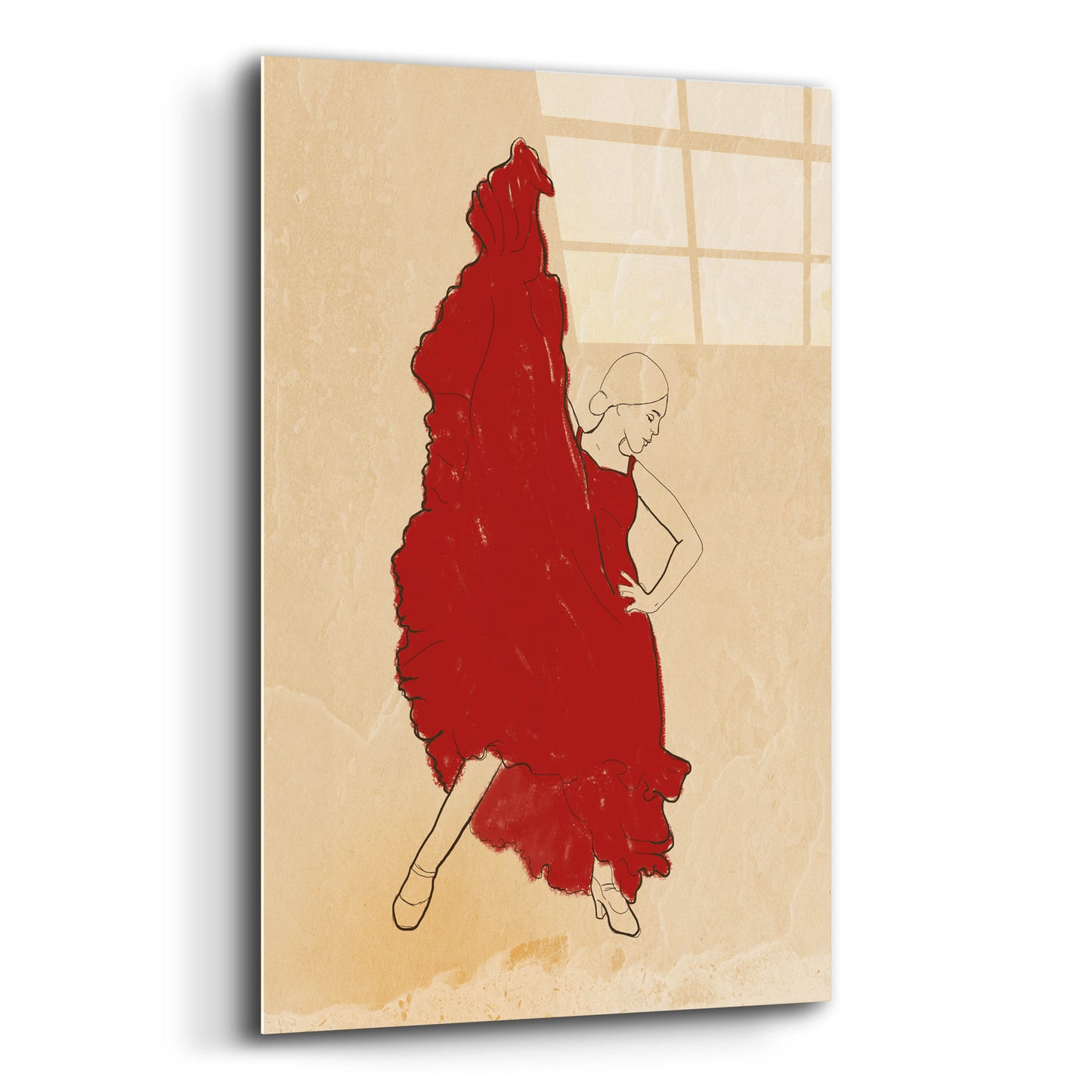 Epic Art 'Spanish Flamenco Woman Dancer' by Sabrina Balbuena, Acrylic Glass Wall Art,12x16