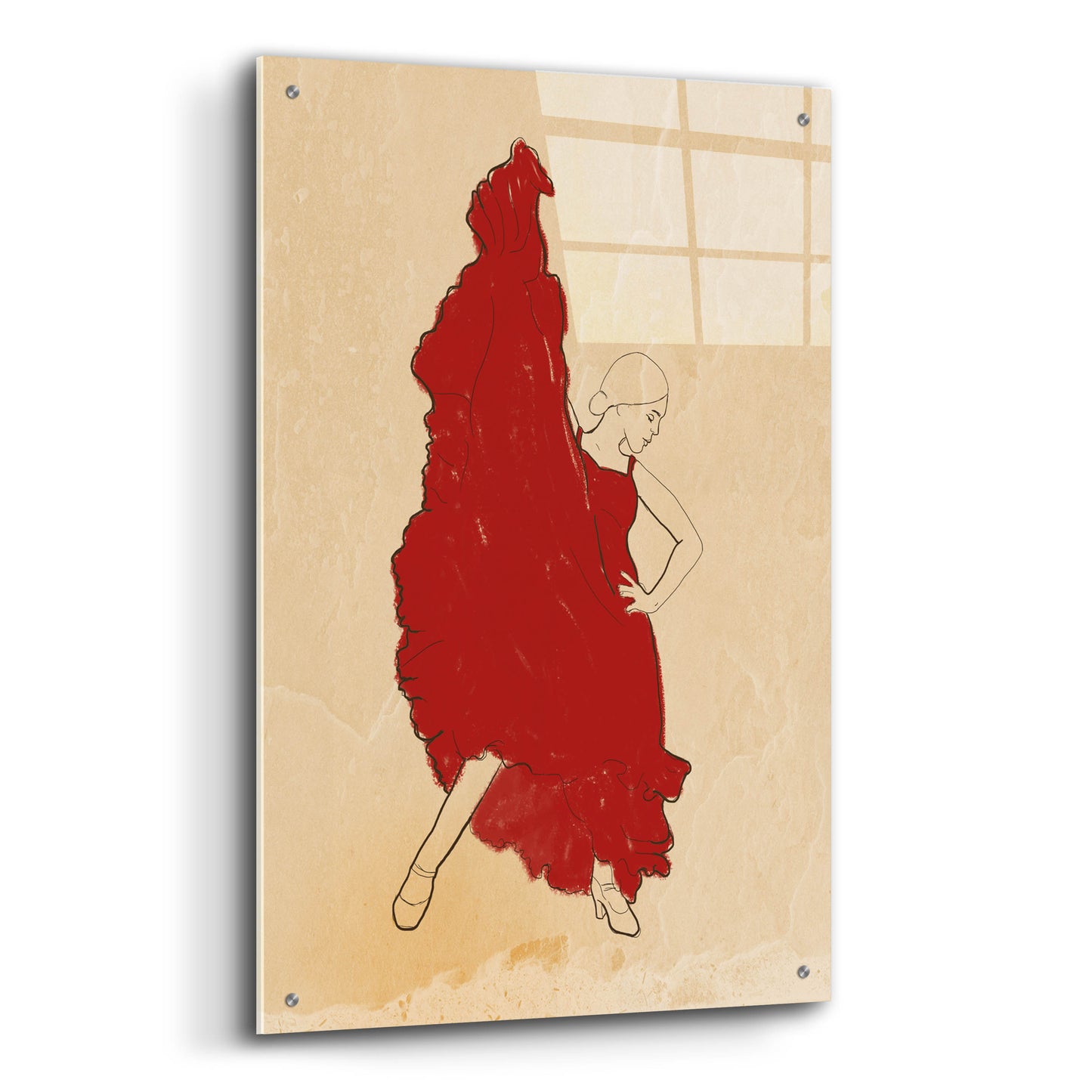 Epic Art 'Spanish Flamenco Woman Dancer' by Sabrina Balbuena, Acrylic Glass Wall Art,24x36