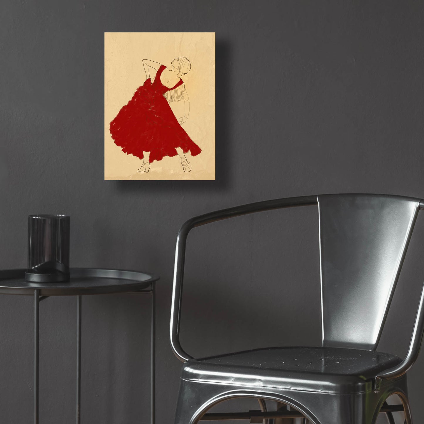 Epic Art 'Spanish Flamenco Woman Dancer In A Red Dress' by Sabrina Balbuena, Acrylic Glass Wall Art,12x16