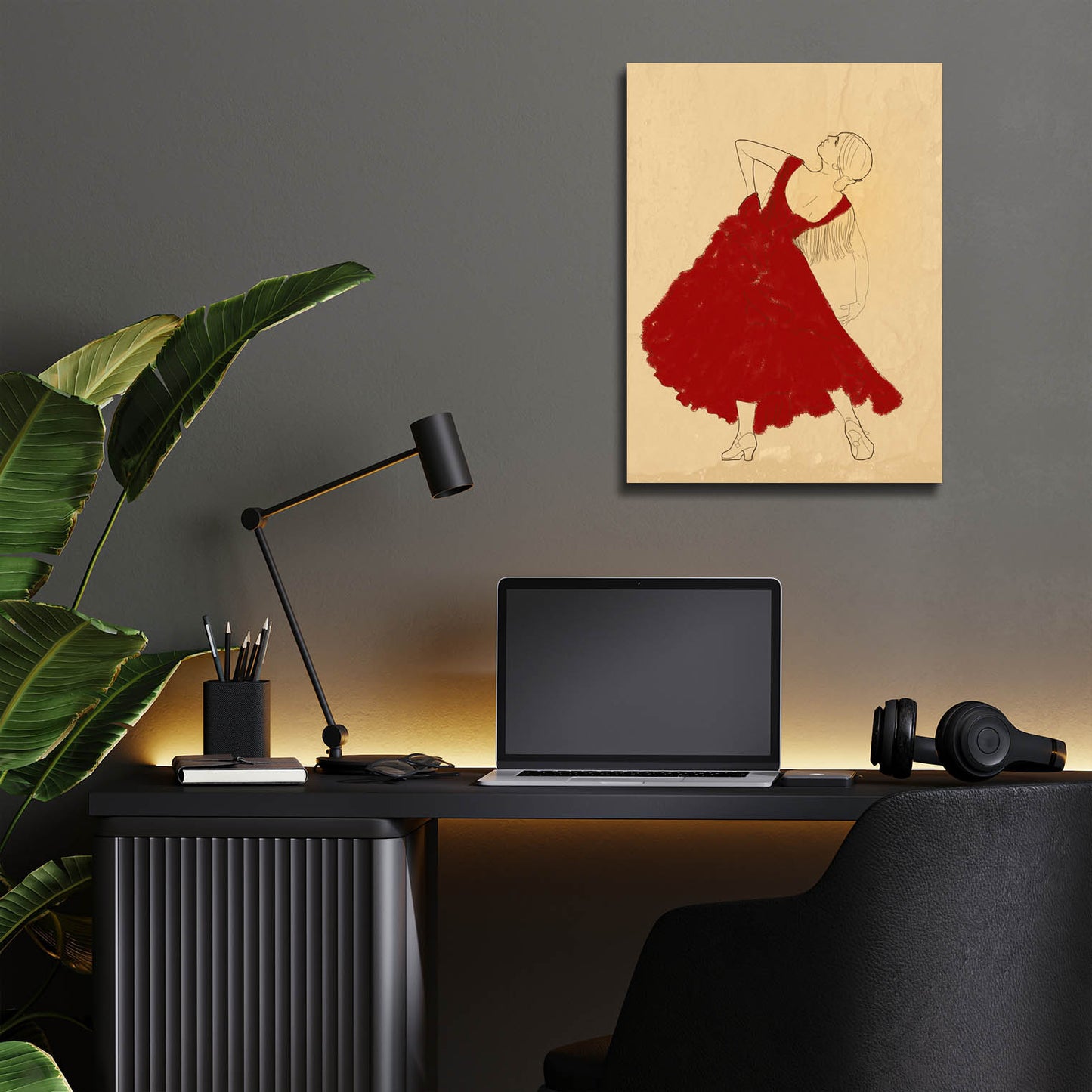 Epic Art 'Spanish Flamenco Woman Dancer In A Red Dress' by Sabrina Balbuena, Acrylic Glass Wall Art,12x16