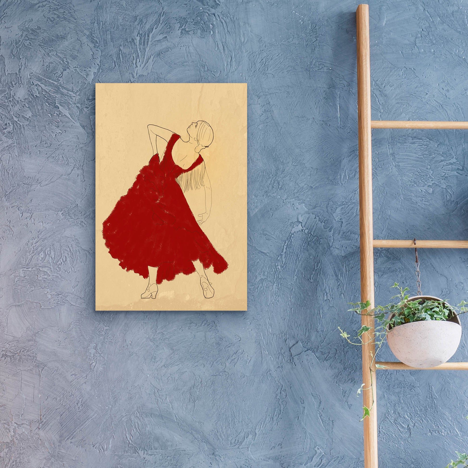 Epic Art 'Spanish Flamenco Woman Dancer In A Red Dress' by Sabrina Balbuena, Acrylic Glass Wall Art,16x24