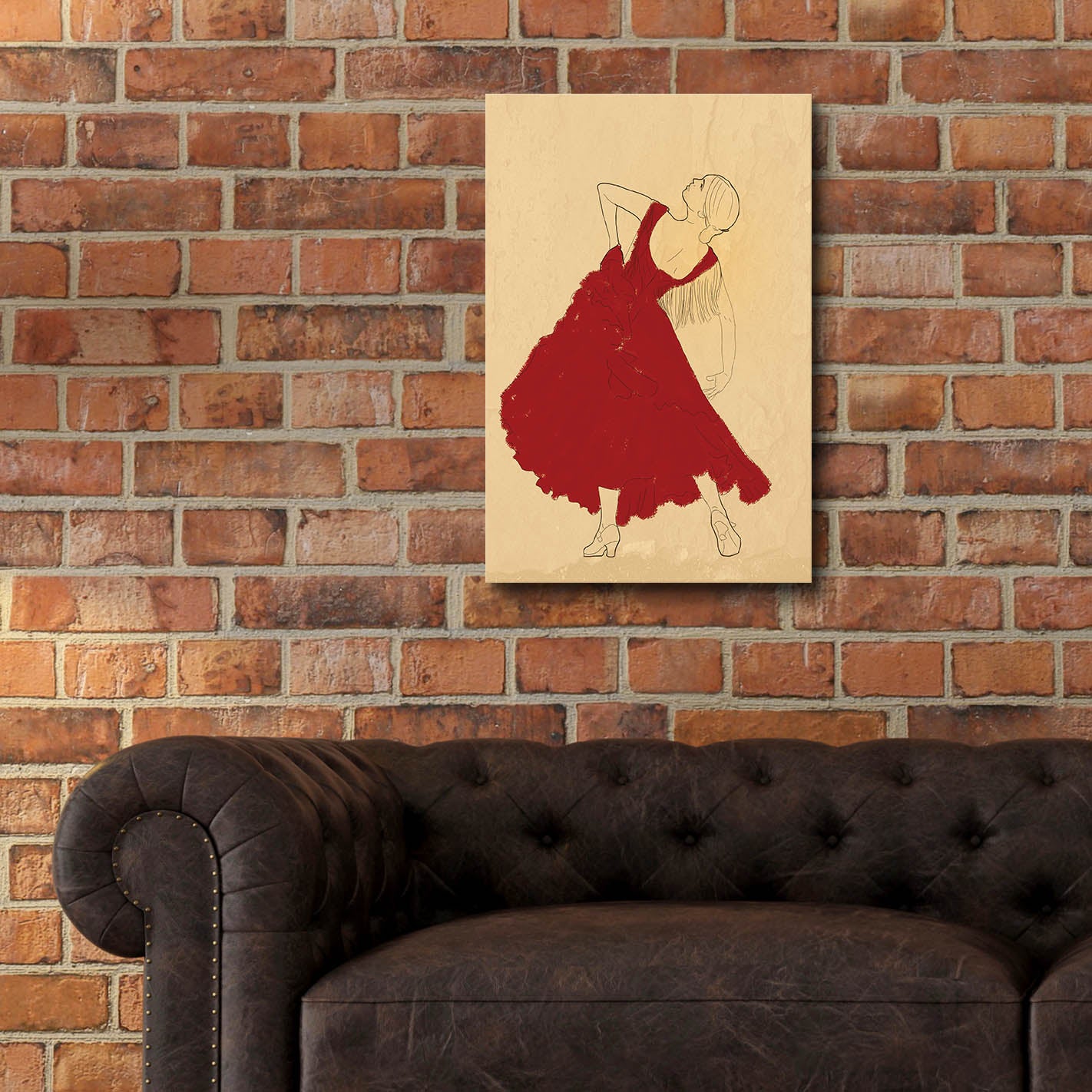 Epic Art 'Spanish Flamenco Woman Dancer In A Red Dress' by Sabrina Balbuena, Acrylic Glass Wall Art,16x24