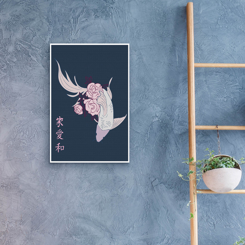 Epic Art 'Japanese Art Style Drawing Koi Fish' by Sabrina Balbuena, Acrylic Glass Wall Art,16x24