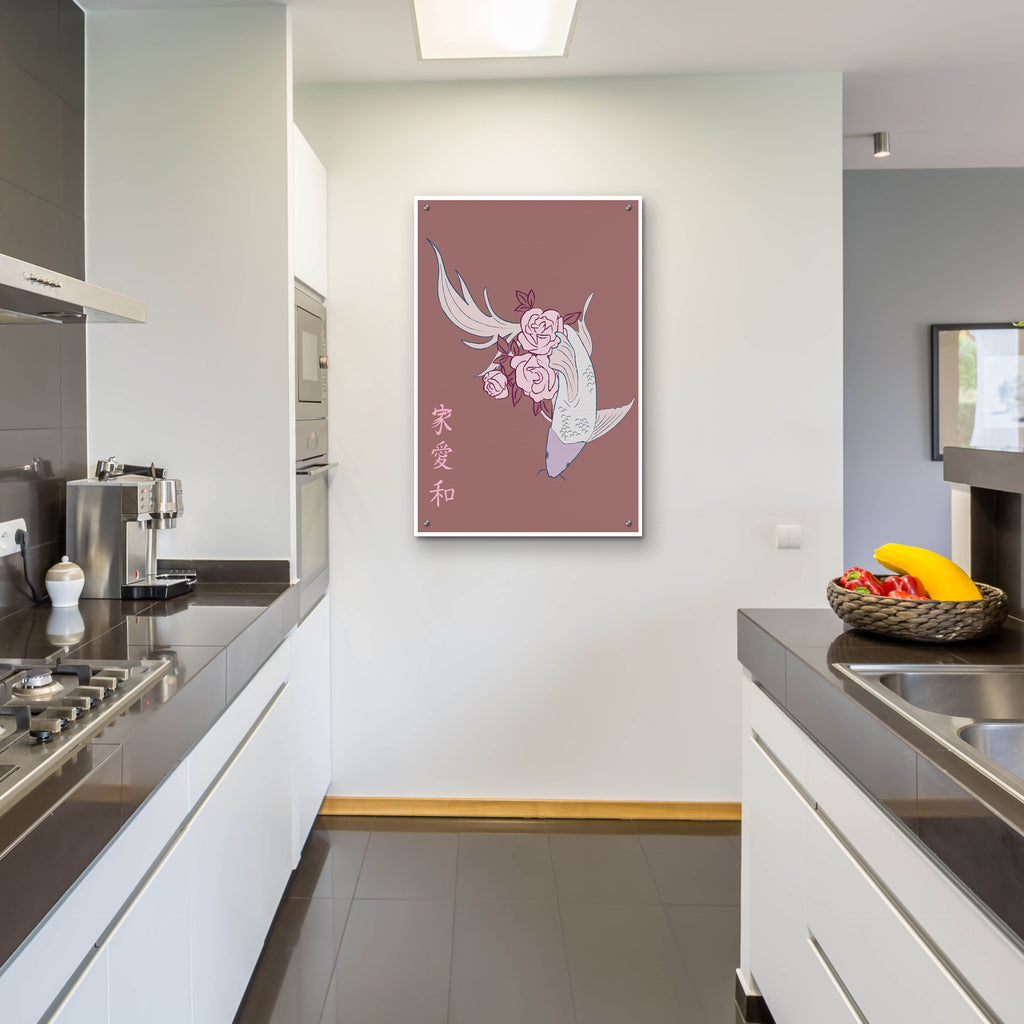 Epic Art 'Japanese Art Style Drawing Koi Fish 3' by Sabrina Balbuena, Acrylic Glass Wall Art,24x36