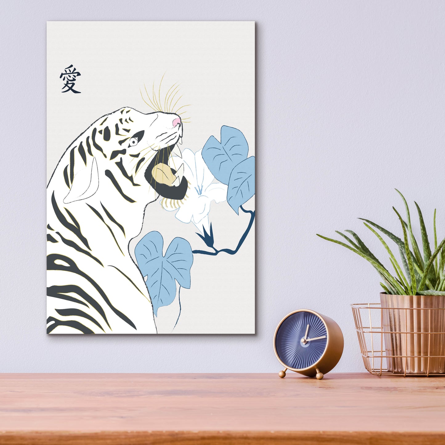 Epic Art 'Japanese Art Style Drawing White Tiger' by Sabrina Balbuena, Acrylic Glass Wall Art,12x16