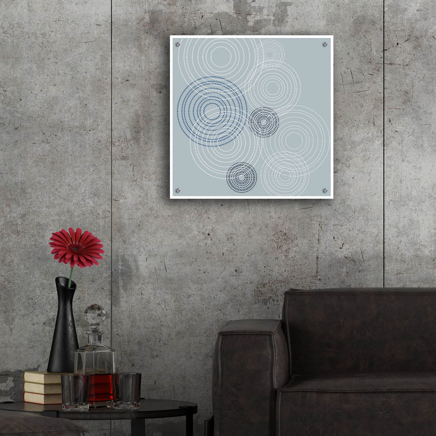 Epic Art 'Blue Big Abstractred Woven Circles' by Sabrina Balbuena, Acrylic Glass Wall Art,24x24