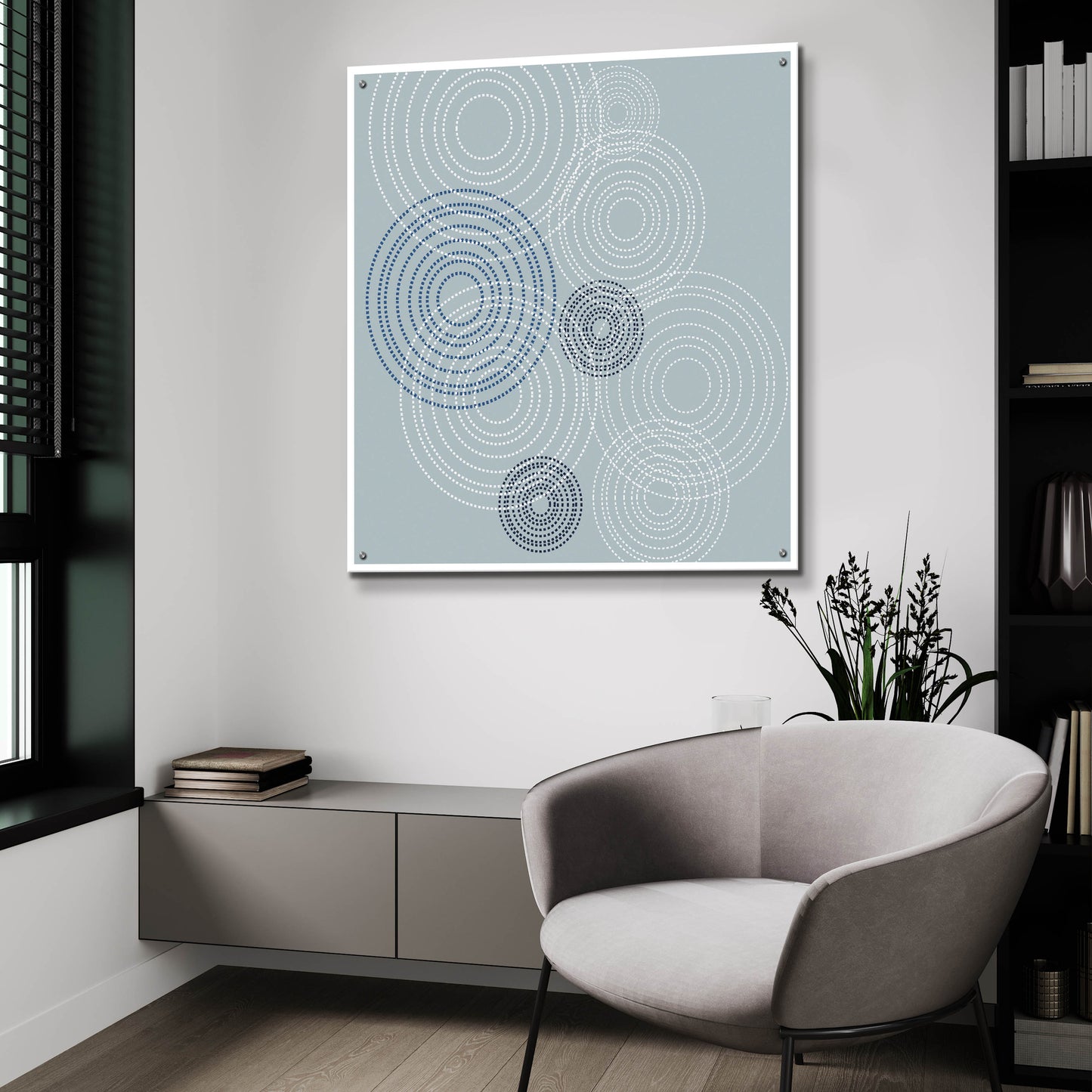 Epic Art 'Blue Big Abstractred Woven Circles' by Sabrina Balbuena, Acrylic Glass Wall Art,36x36