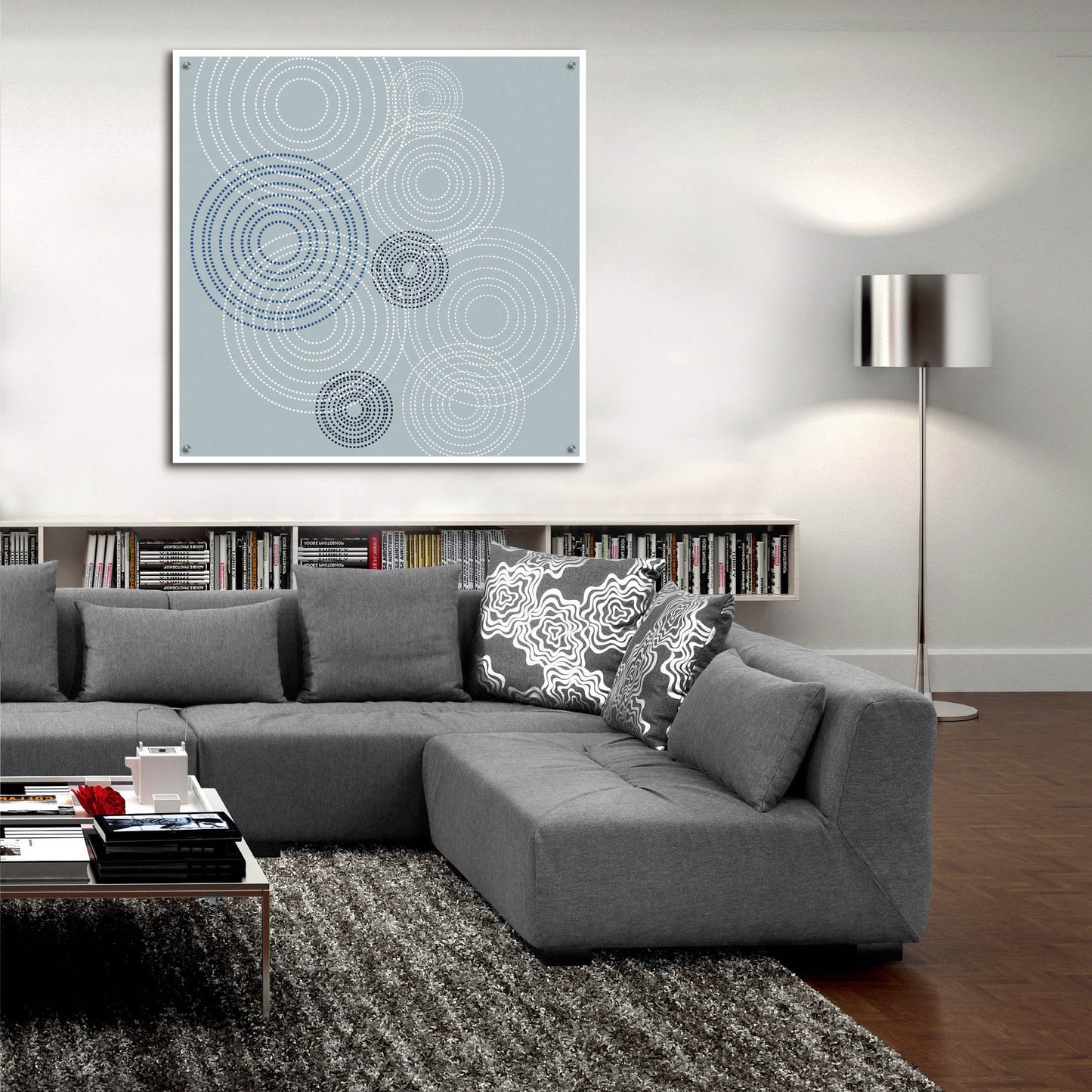 Epic Art 'Blue Big Abstractred Woven Circles' by Sabrina Balbuena, Acrylic Glass Wall Art,36x36