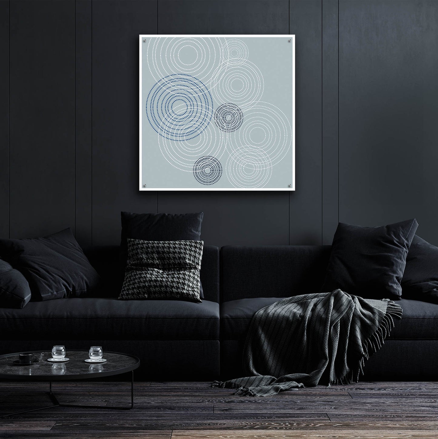 Epic Art 'Blue Big Abstractred Woven Circles' by Sabrina Balbuena, Acrylic Glass Wall Art,36x36