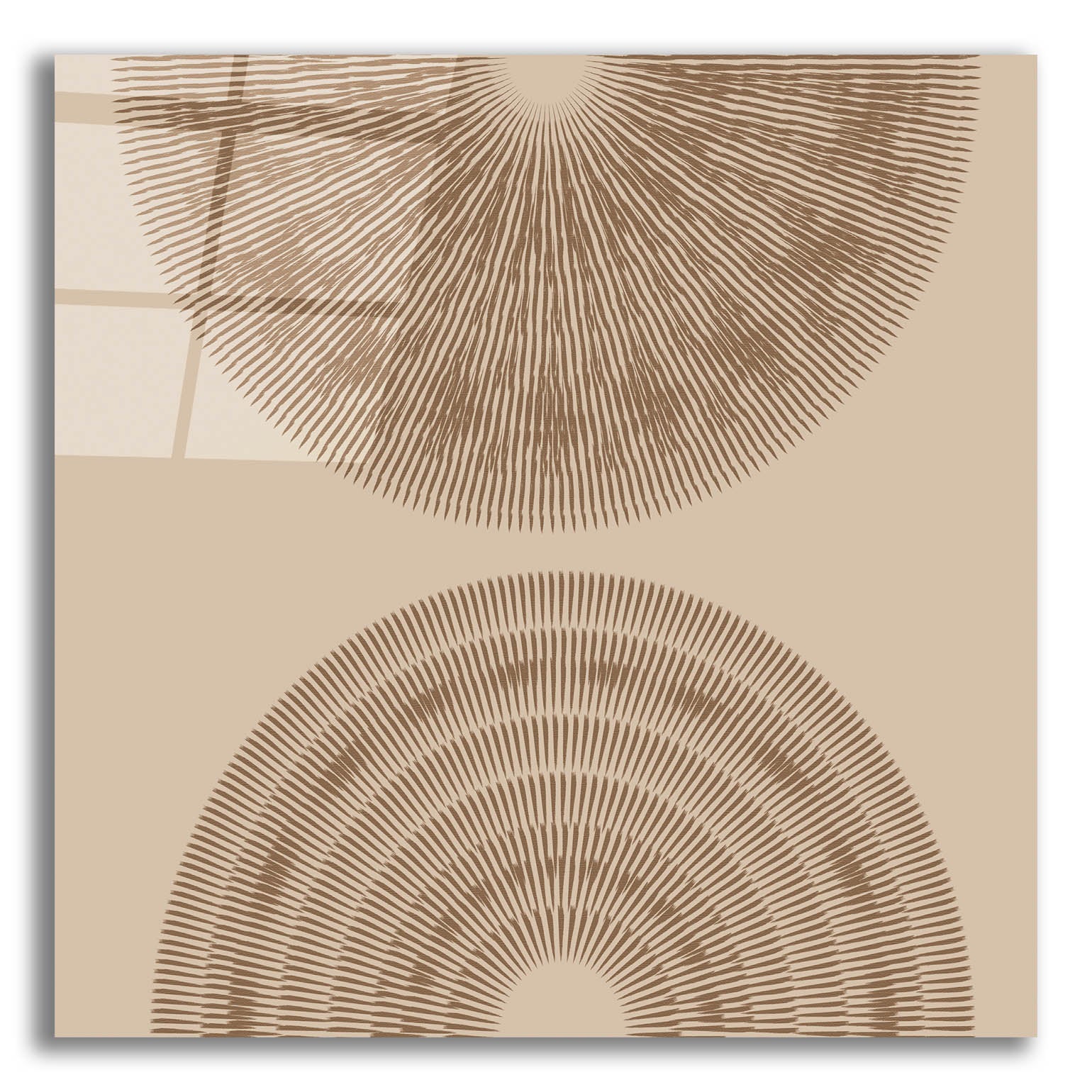 Epic Art 'Beige And Brown 2 Big Abstractred Woven Circles' by Sabrina Balbuena, Acrylic Glass Wall Art,12x12