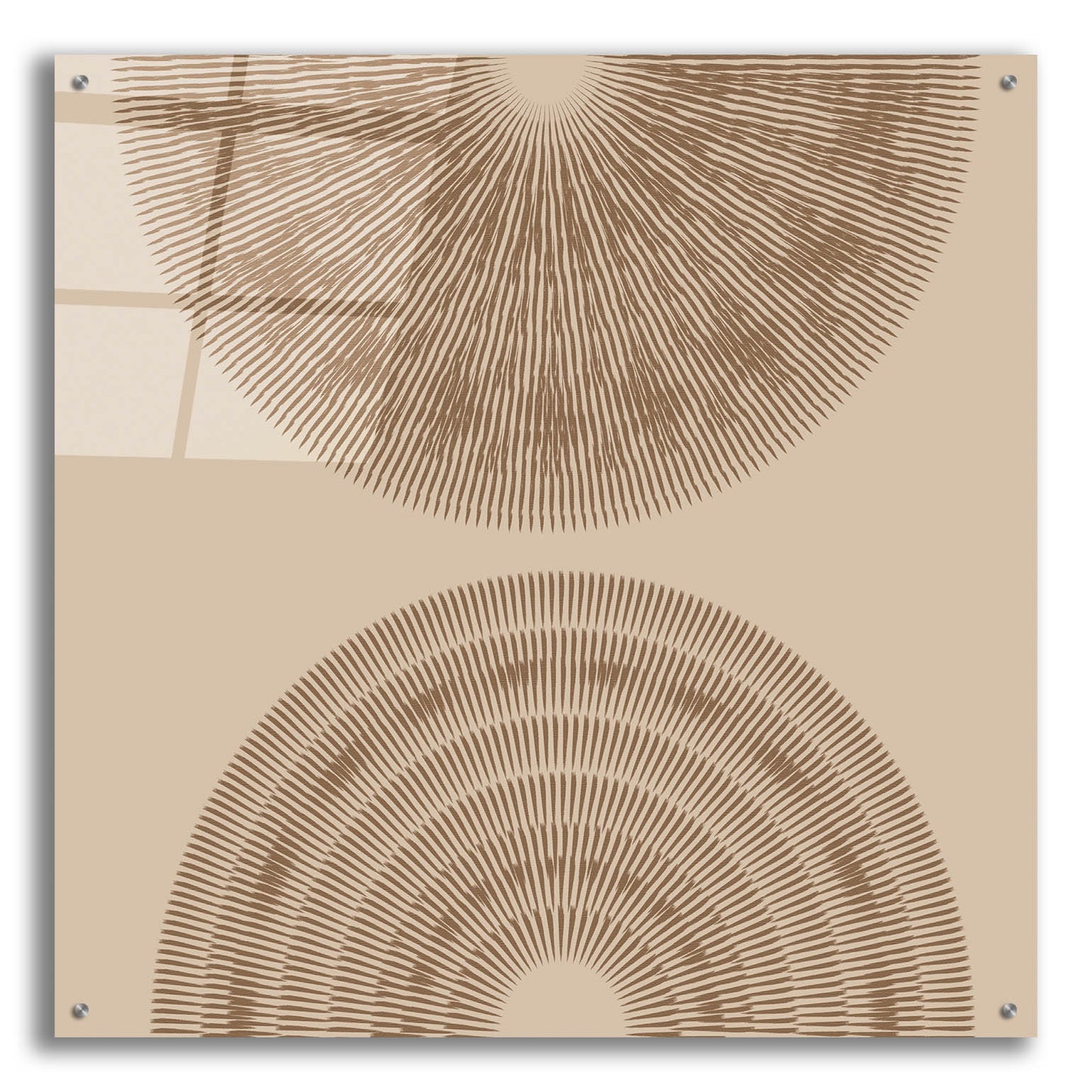 Epic Art 'Beige And Brown 2 Big Abstractred Woven Circles' by Sabrina Balbuena, Acrylic Glass Wall Art,36x36