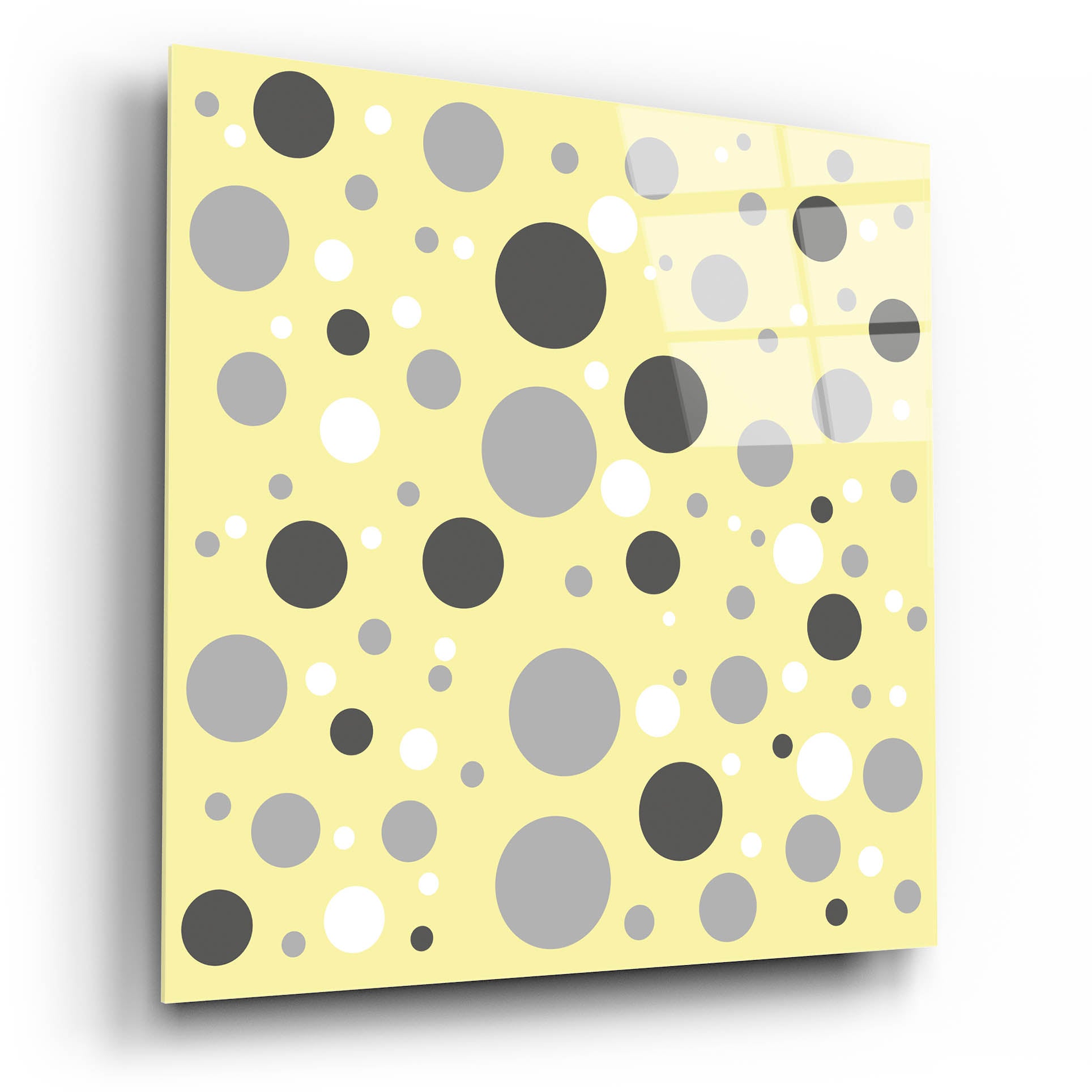 Epic Art 'Fade To Grey Dark And Light Grey And White Dots' by Sabrina Balbuena, Acrylic Glass Wall Art,12x12