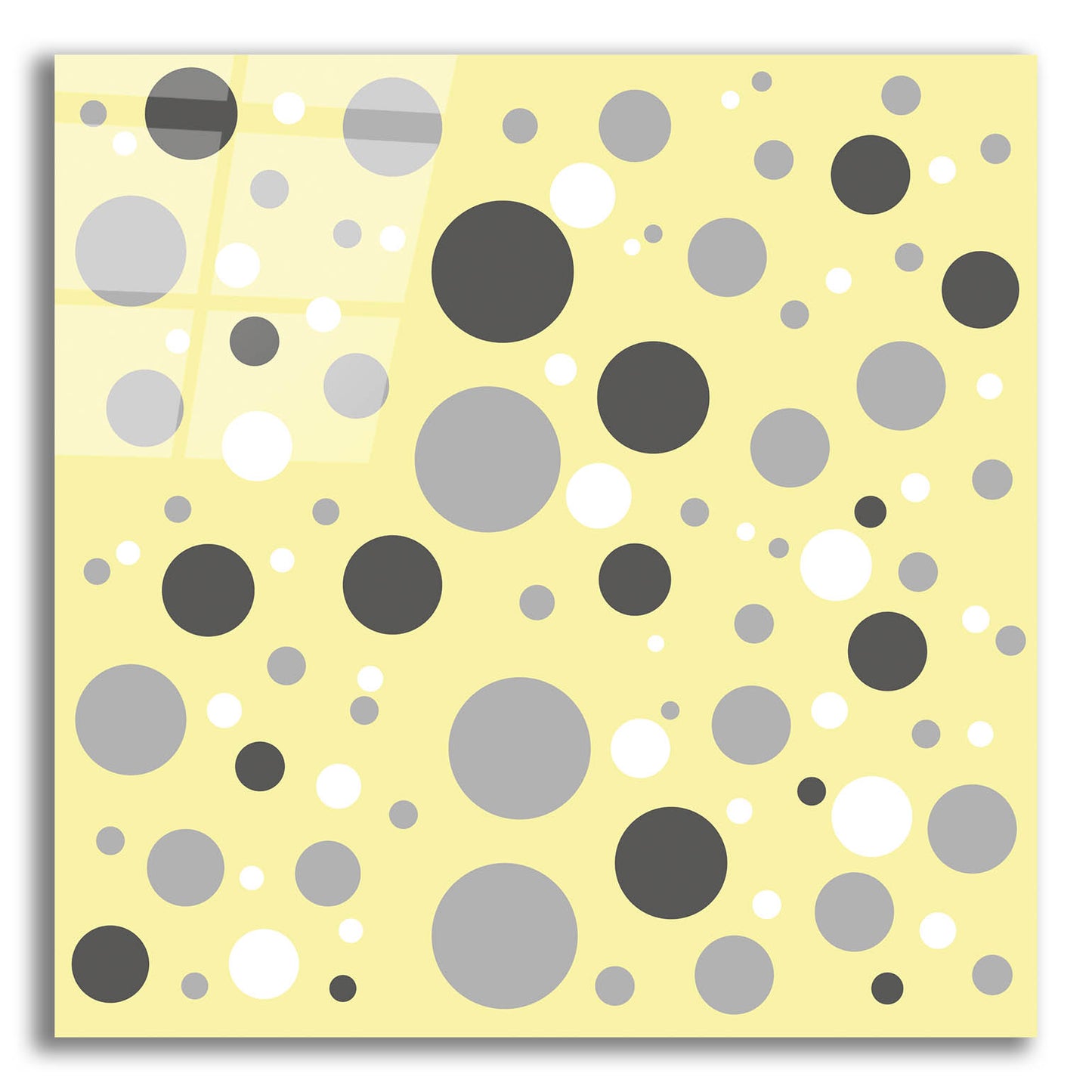 Epic Art 'Fade To Grey Dark And Light Grey And White Dots' by Sabrina Balbuena, Acrylic Glass Wall Art,12x12