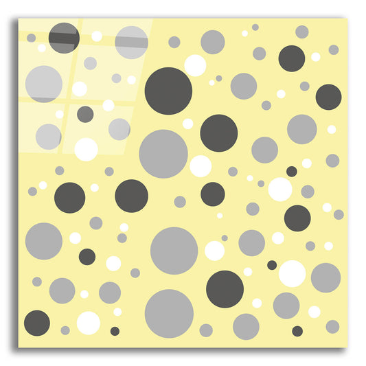 Epic Art 'Fade To Grey Dark And Light Grey And White Dots' by Sabrina Balbuena, Acrylic Glass Wall Art