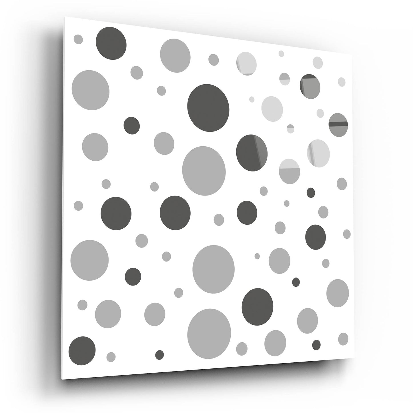 Epic Art 'Fade To Grey Dark And Light Grey Dots' by Sabrina Balbuena, Acrylic Glass Wall Art,12x12