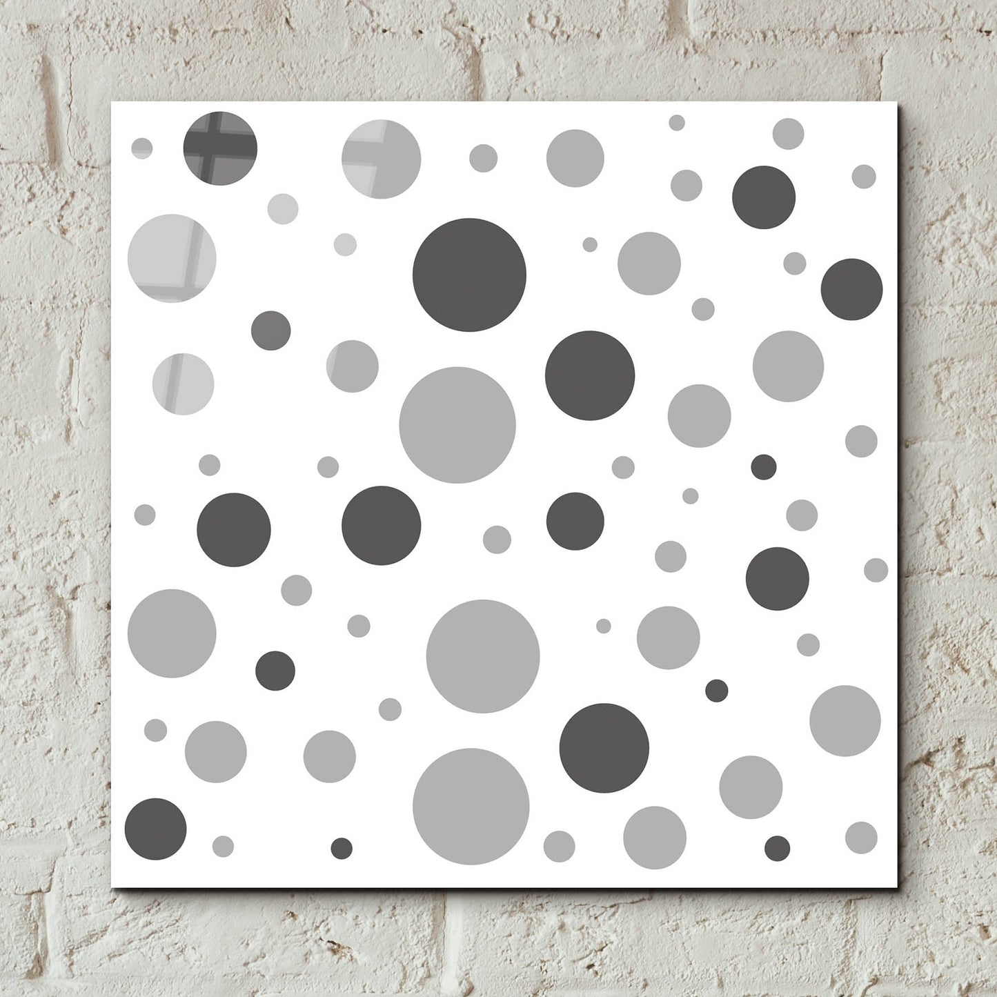 Epic Art 'Fade To Grey Dark And Light Grey Dots' by Sabrina Balbuena, Acrylic Glass Wall Art,12x12