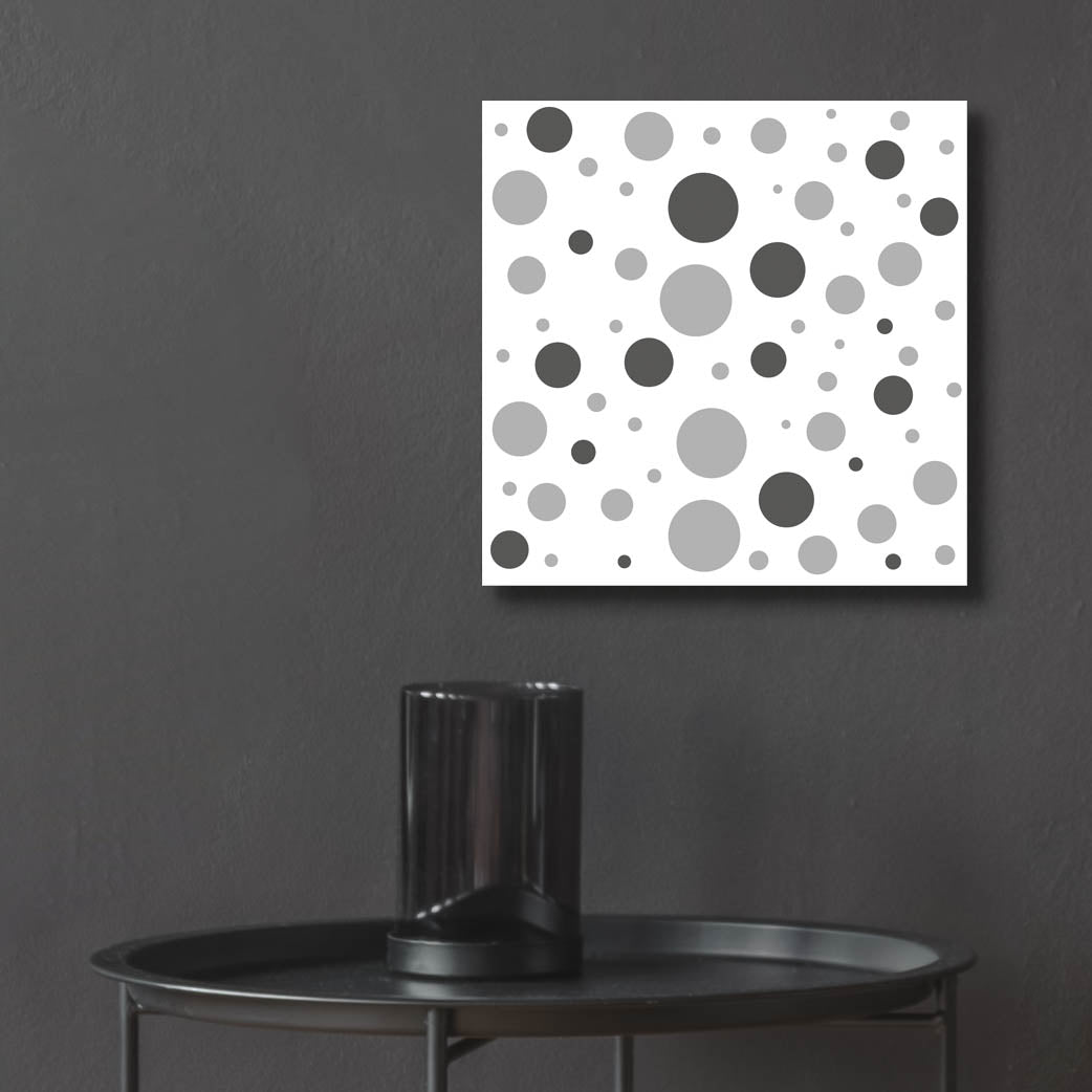 Epic Art 'Fade To Grey Dark And Light Grey Dots' by Sabrina Balbuena, Acrylic Glass Wall Art,12x12