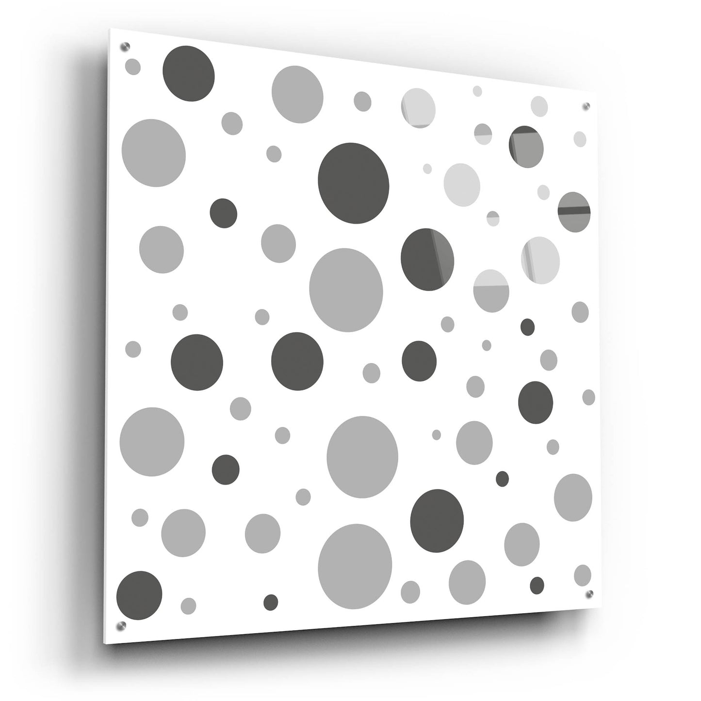 Epic Art 'Fade To Grey Dark And Light Grey Dots' by Sabrina Balbuena, Acrylic Glass Wall Art,36x36