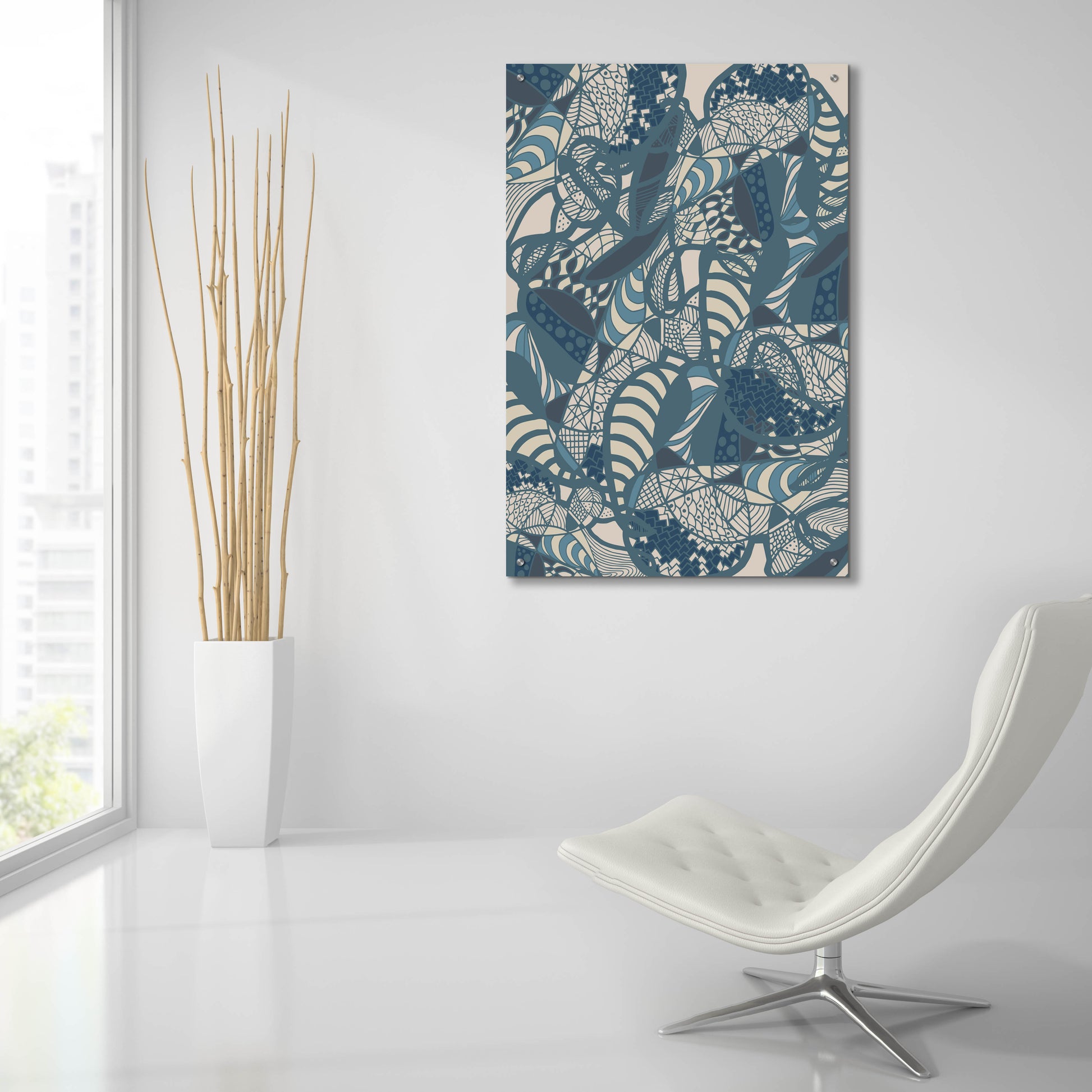 Epic Art 'Colourful Abstract Blue Earth Fluctuation 2' by Sabrina Balbuena, Acrylic Glass Wall Art,24x36