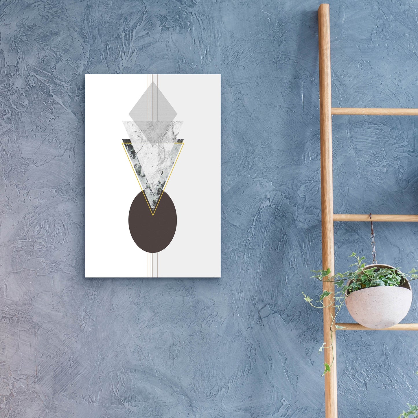 Epic Art 'Deco Grey Marble Triangle' by Sabrina Balbuena, Acrylic Glass Wall Art,16x24