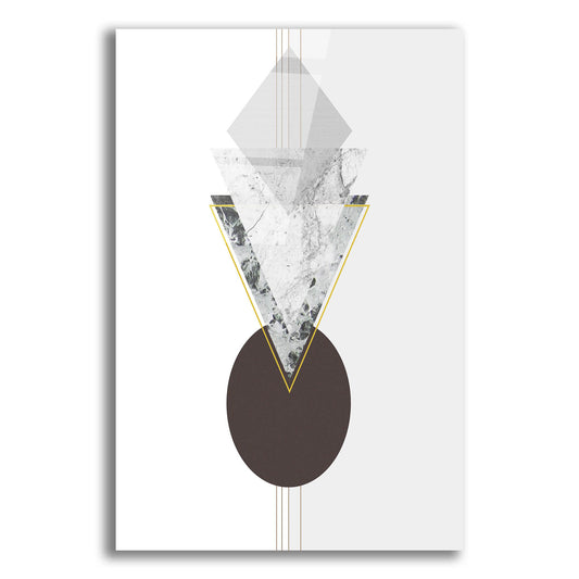 Epic Art 'Deco Grey Marble Triangle' by Sabrina Balbuena, Acrylic Glass Wall Art