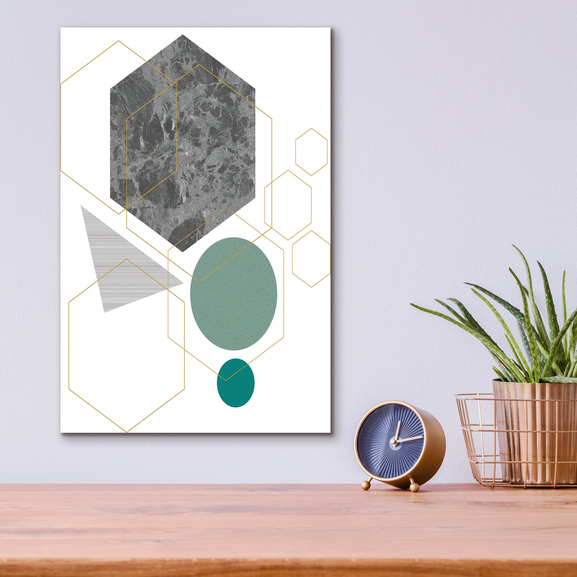 Epic Art 'Deco Grey Marbleon' by Sabrina Balbuena, Acrylic Glass Wall Art,12x16