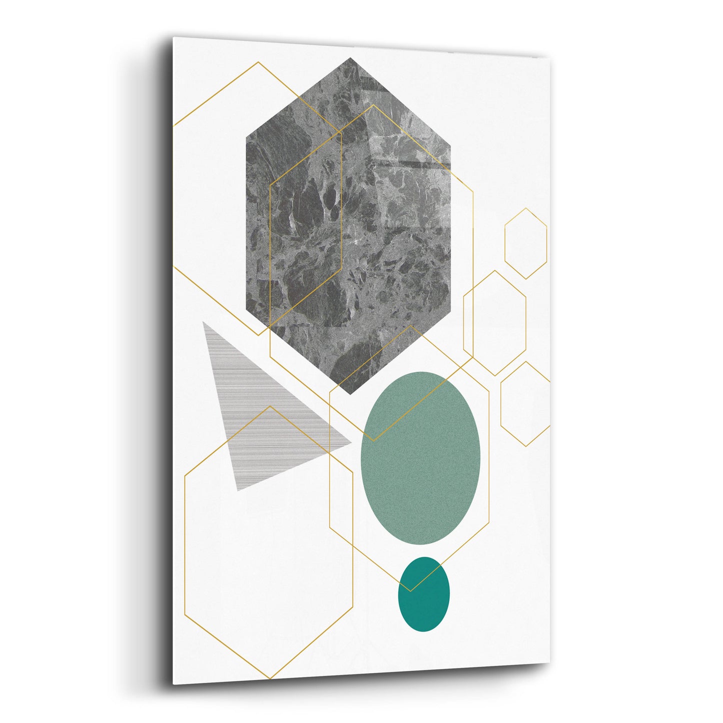 Epic Art 'Deco Grey Marbleon' by Sabrina Balbuena, Acrylic Glass Wall Art,16x24