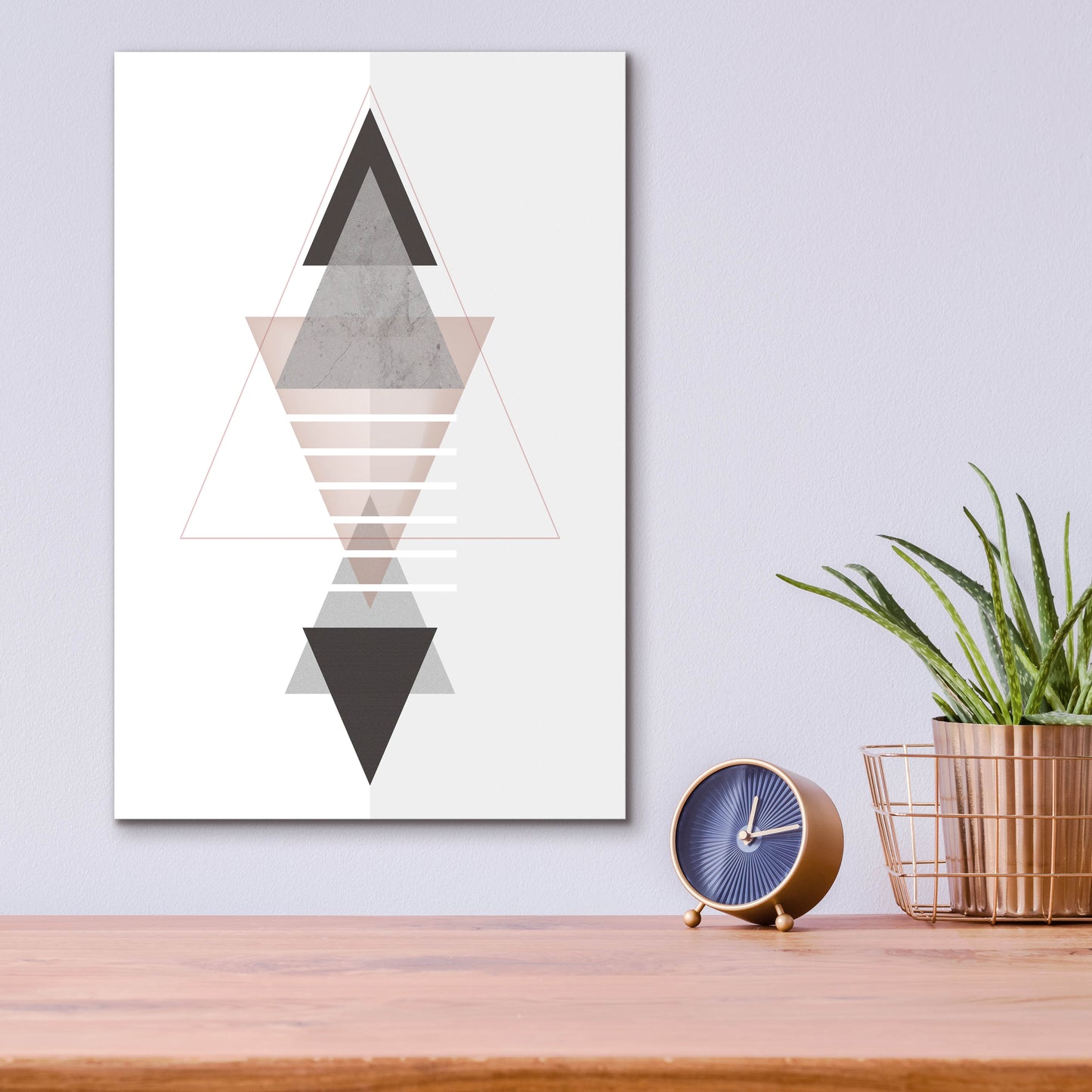 Epic Art 'Deco Triangles' by Sabrina Balbuena, Acrylic Glass Wall Art,12x16